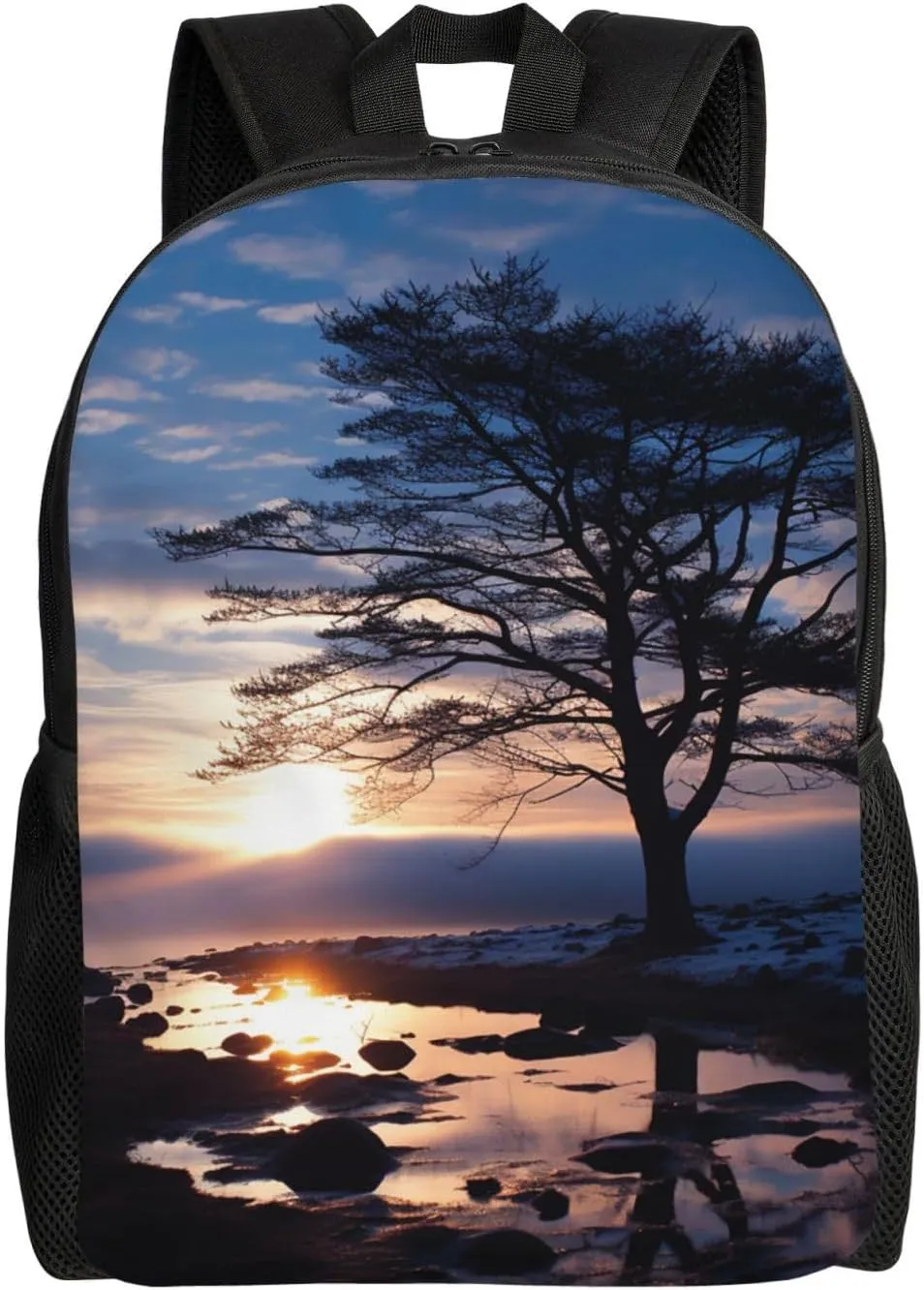 Backpack for Men Women 16.1 Inch Laptop Backpack Tree branch silhouette at dusk Daypack Laptop Bag for Travel