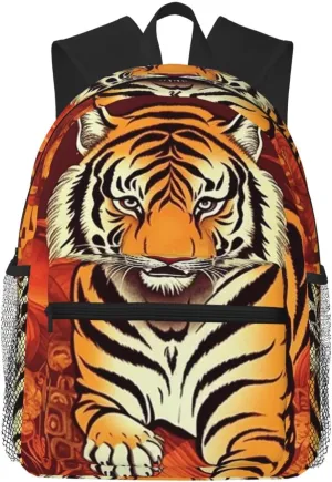 Backpack for Men Women Casual Daypack Prosperity in the Year of the Tiger Laptop Backpack Lightweight Travel Backpack for Work Hiking
