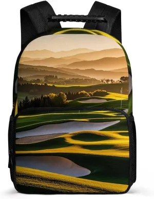 Backpack for Men Women Daypack Golf Vacation Park Trees Sunset Hills And Valley Carry-on Bag 16 In Laptop Backpack Lightweight Travel Bag