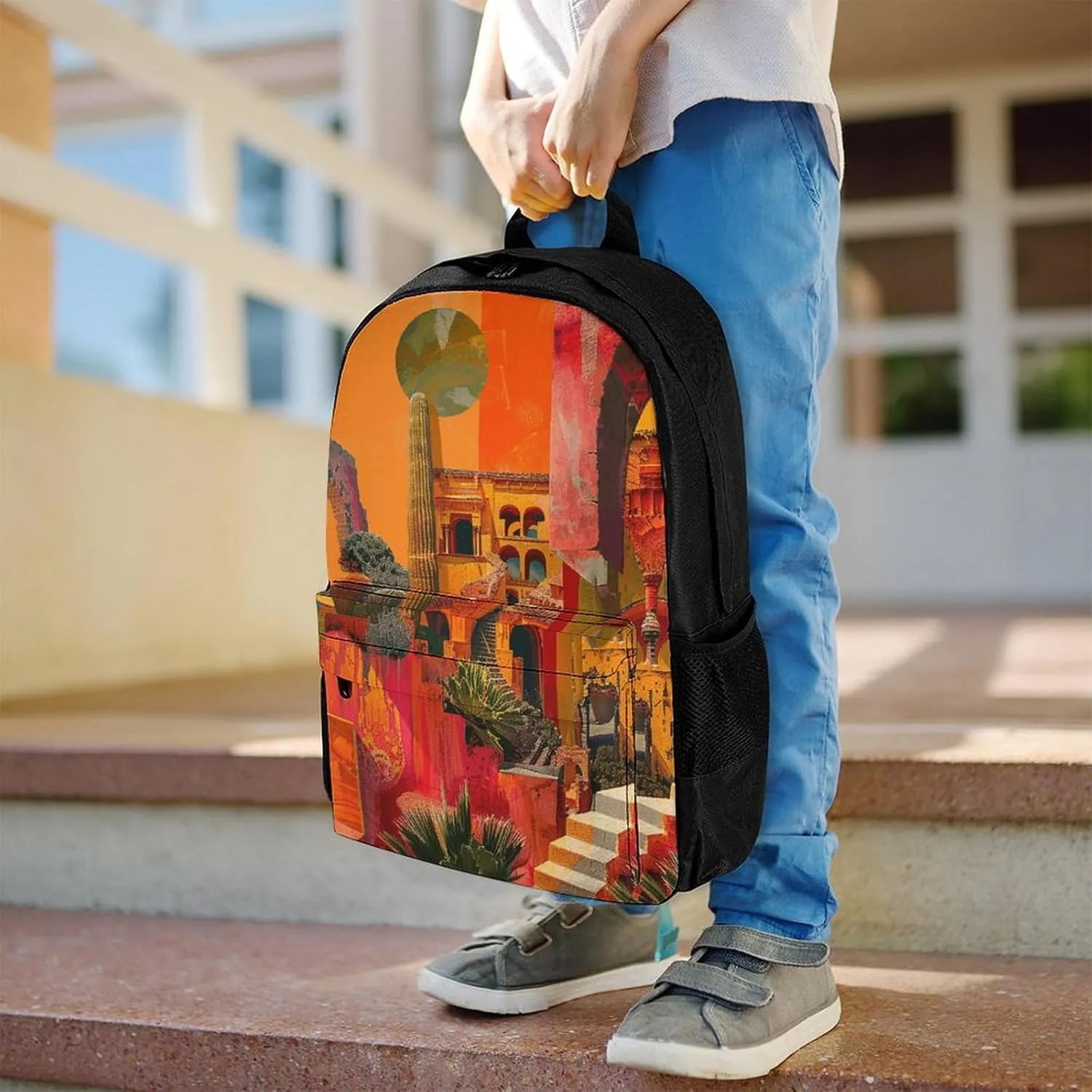Backpack for Men Women Laptop Backpack Artistic Color Collage Casual Daypack Laptop Bag for Travel
