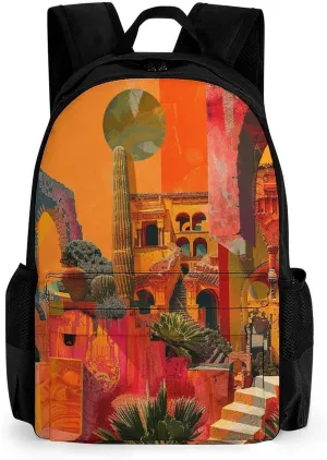 Backpack for Men Women Laptop Backpack Artistic Color Collage Casual Daypack Laptop Bag for Travel