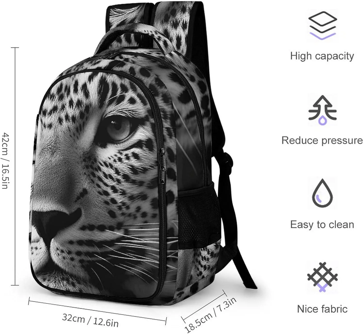 Backpack for Men Women Laptop Backpack Black And White Pattern Casual Daypack Laptop Bag for Travel