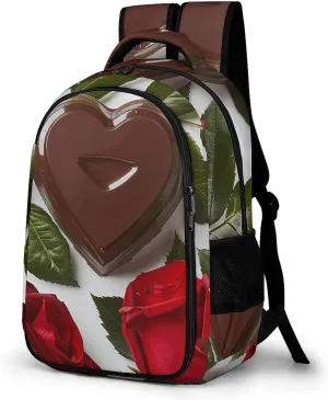 Backpack for Men Women Laptop Backpack Chocolate And Roses Casual Daypack Laptop Bag for Travel