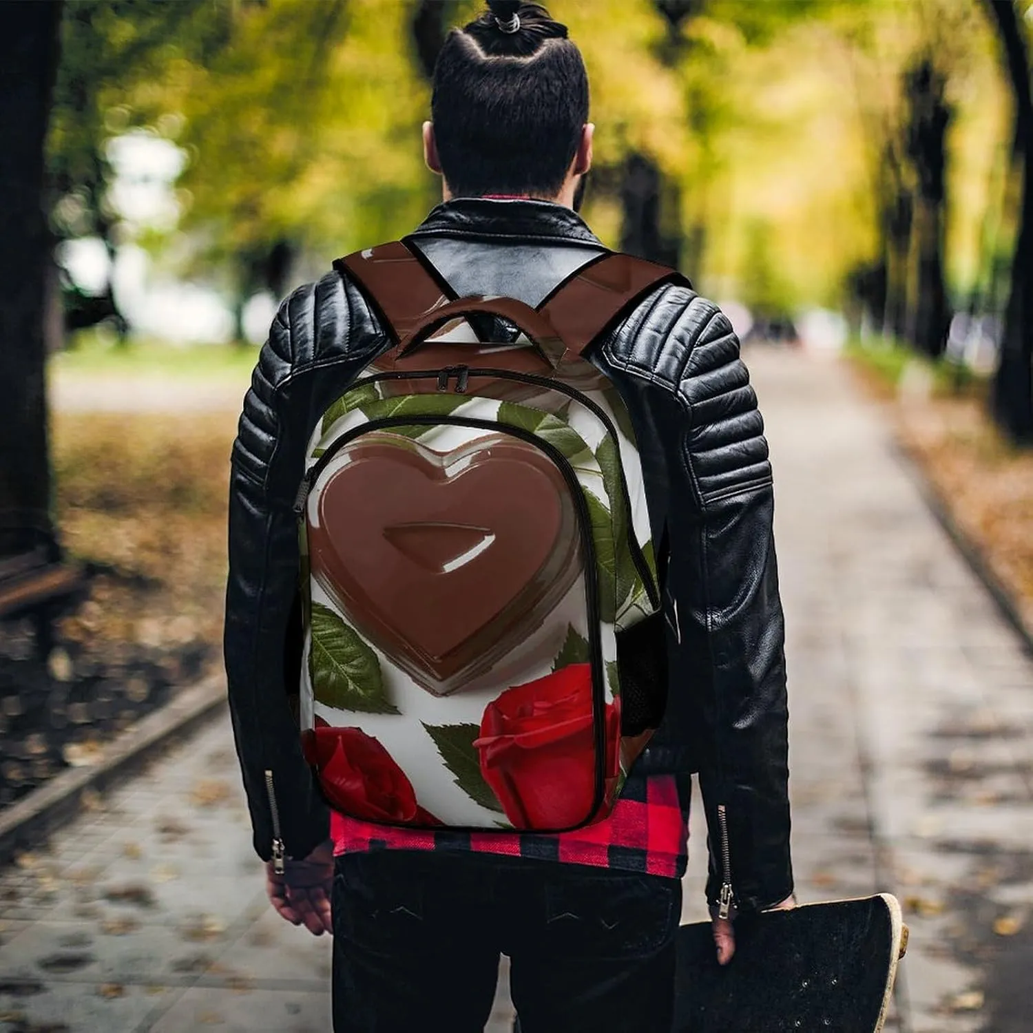 Backpack for Men Women Laptop Backpack Chocolate And Roses Casual Daypack Laptop Bag for Travel