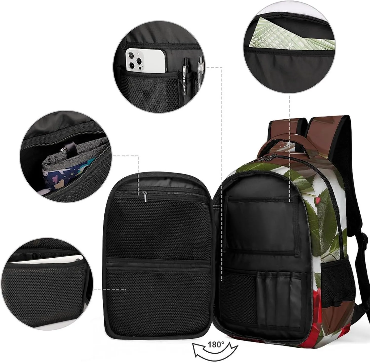Backpack for Men Women Laptop Backpack Chocolate And Roses Casual Daypack Laptop Bag for Travel