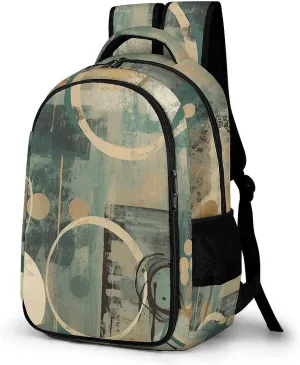 Backpack for Men Women Laptop Backpack Circles And Lines Casual Daypack Laptop Bag for Travel
