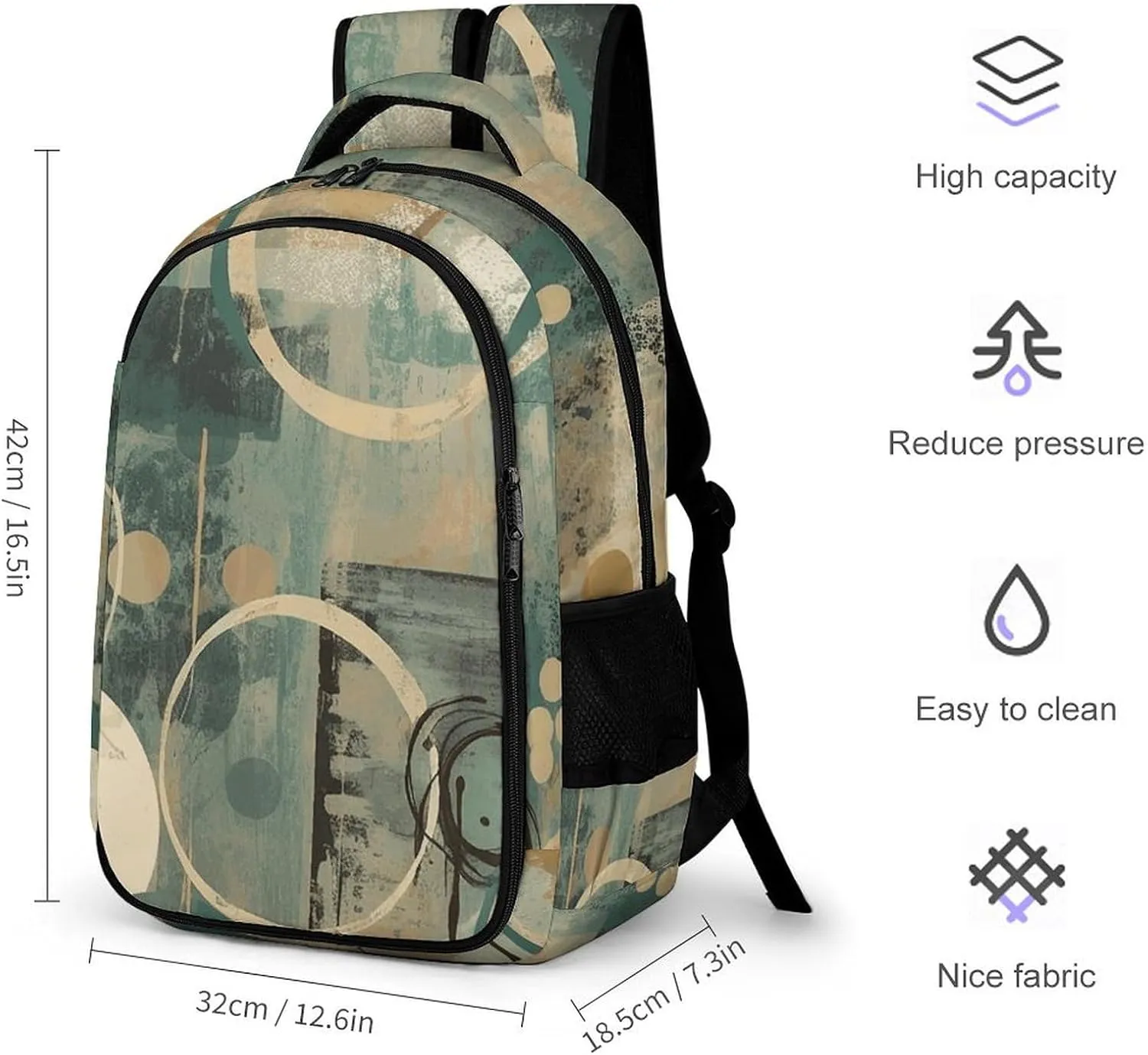 Backpack for Men Women Laptop Backpack Circles And Lines Casual Daypack Laptop Bag for Travel