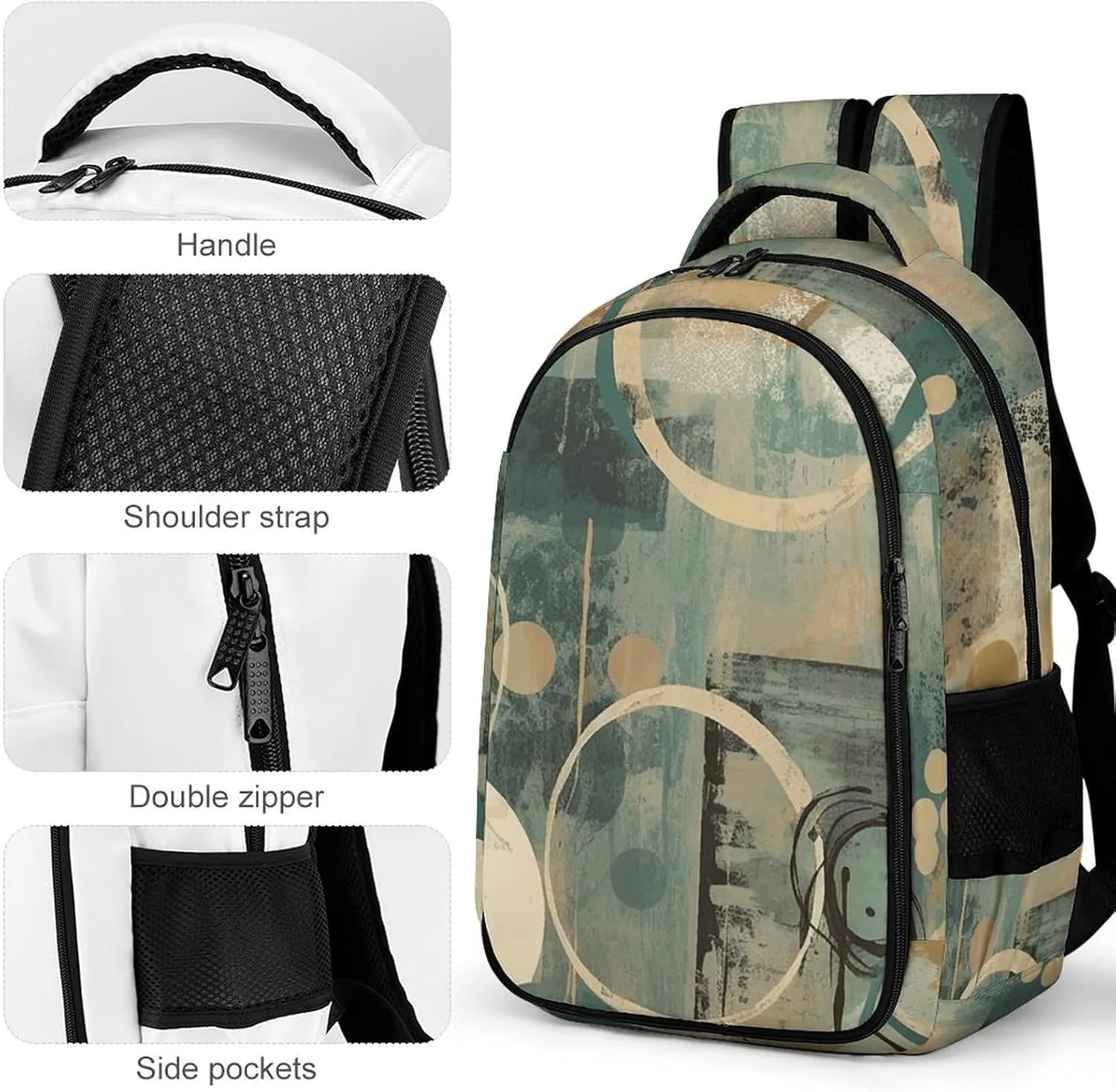 Backpack for Men Women Laptop Backpack Circles And Lines Casual Daypack Laptop Bag for Travel