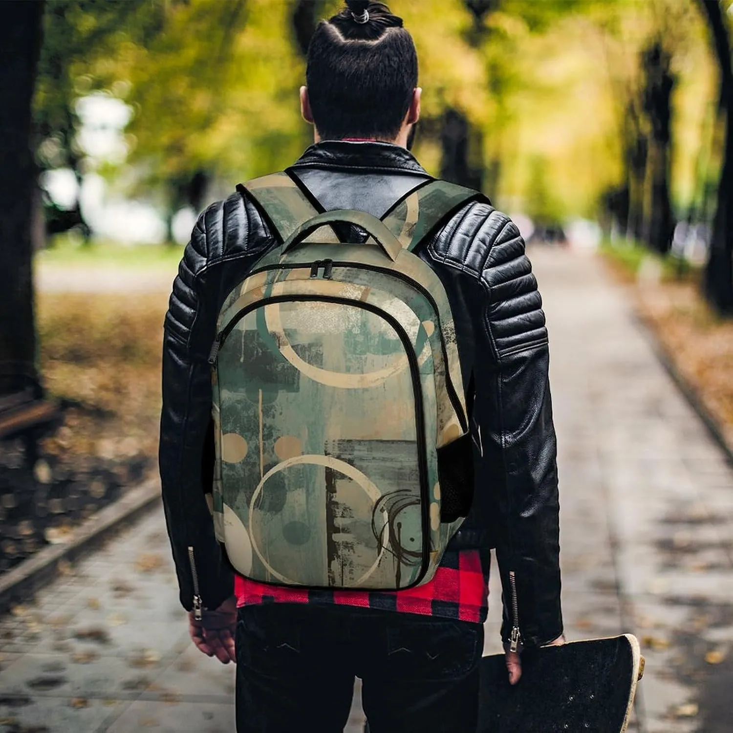 Backpack for Men Women Laptop Backpack Circles And Lines Casual Daypack Laptop Bag for Travel