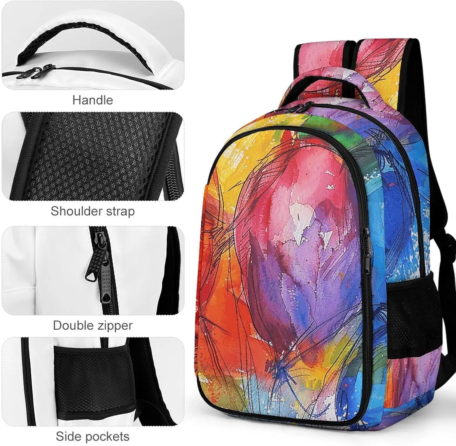 Backpack for Men Women Laptop Backpack Colorful Balloon Pictures Casual Daypack Laptop Bag for Travel