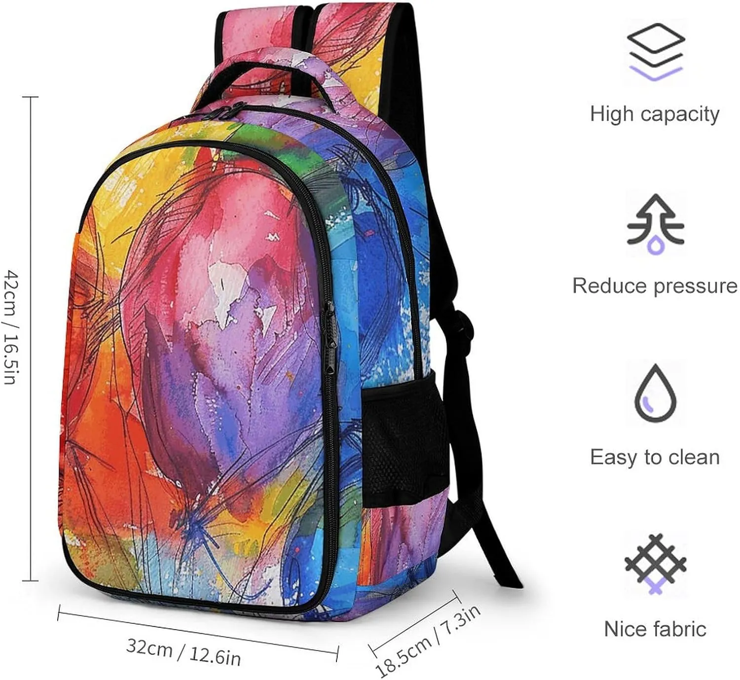 Backpack for Men Women Laptop Backpack Colorful Balloon Pictures Casual Daypack Laptop Bag for Travel