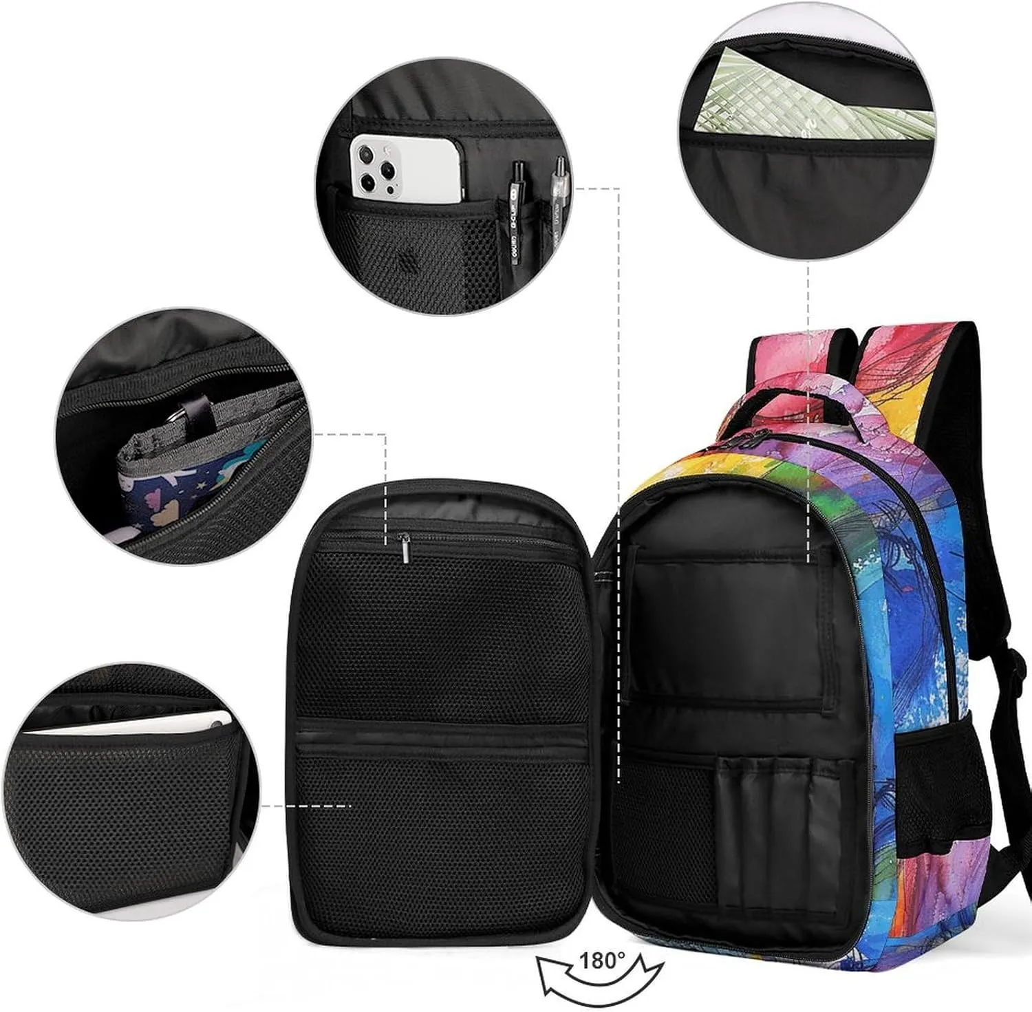 Backpack for Men Women Laptop Backpack Colorful Balloon Pictures Casual Daypack Laptop Bag for Travel