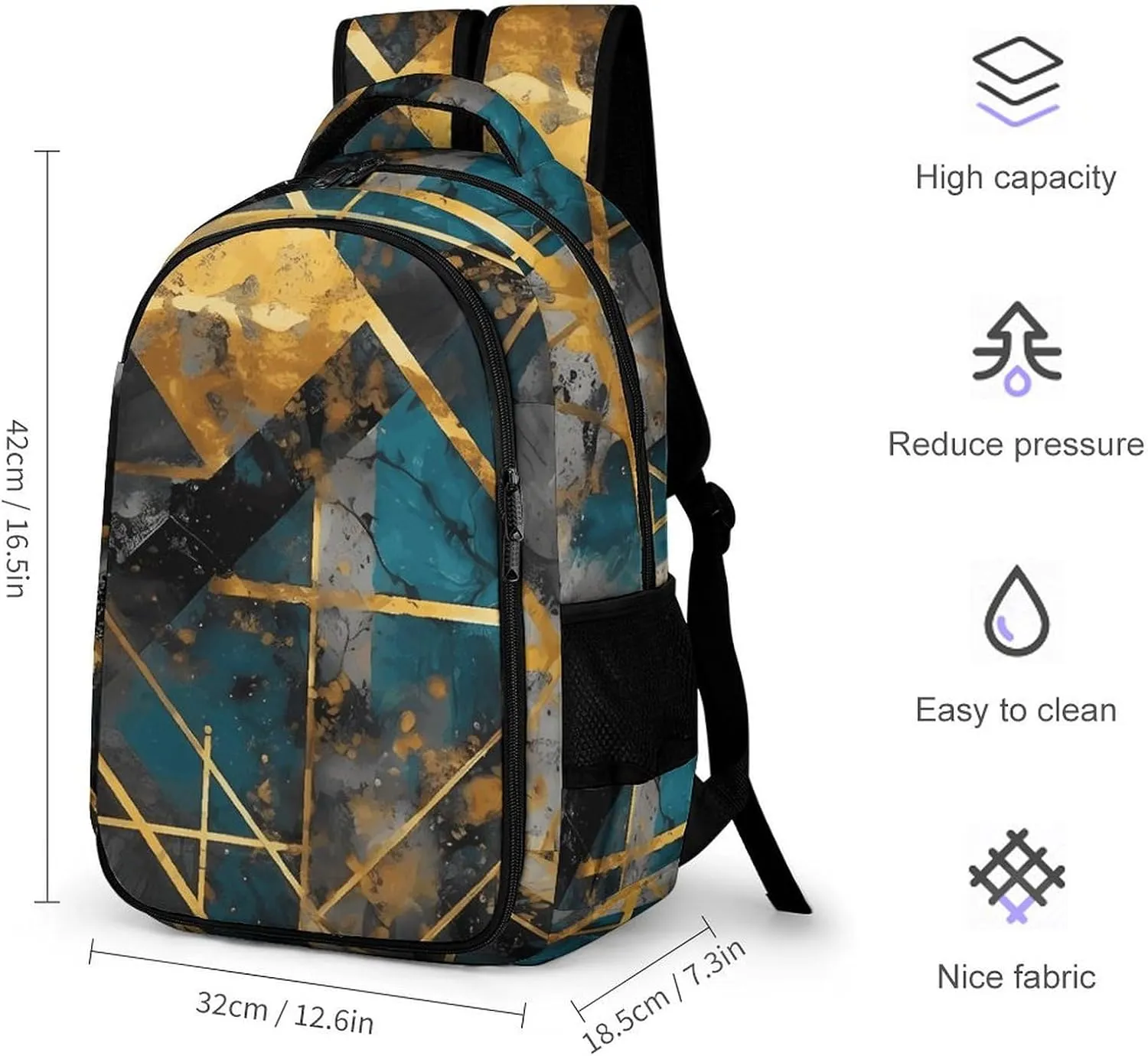 Backpack for Men Women Laptop Backpack Contemporary Art Pattern Casual Daypack Laptop Bag for Travel