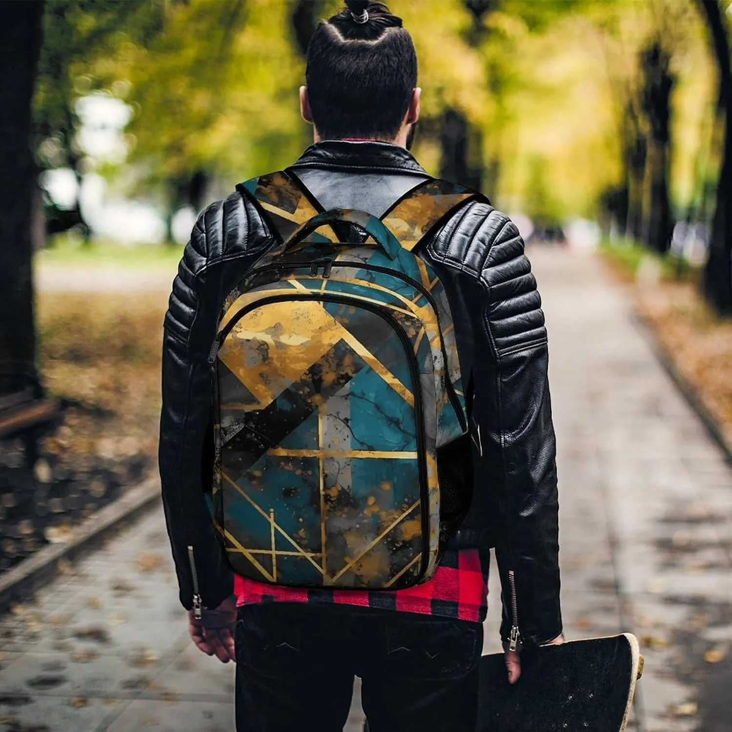 Backpack for Men Women Laptop Backpack Contemporary Art Pattern Casual Daypack Laptop Bag for Travel