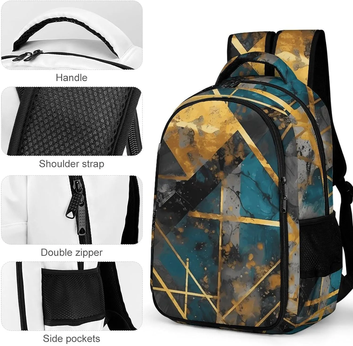 Backpack for Men Women Laptop Backpack Contemporary Art Pattern Casual Daypack Laptop Bag for Travel