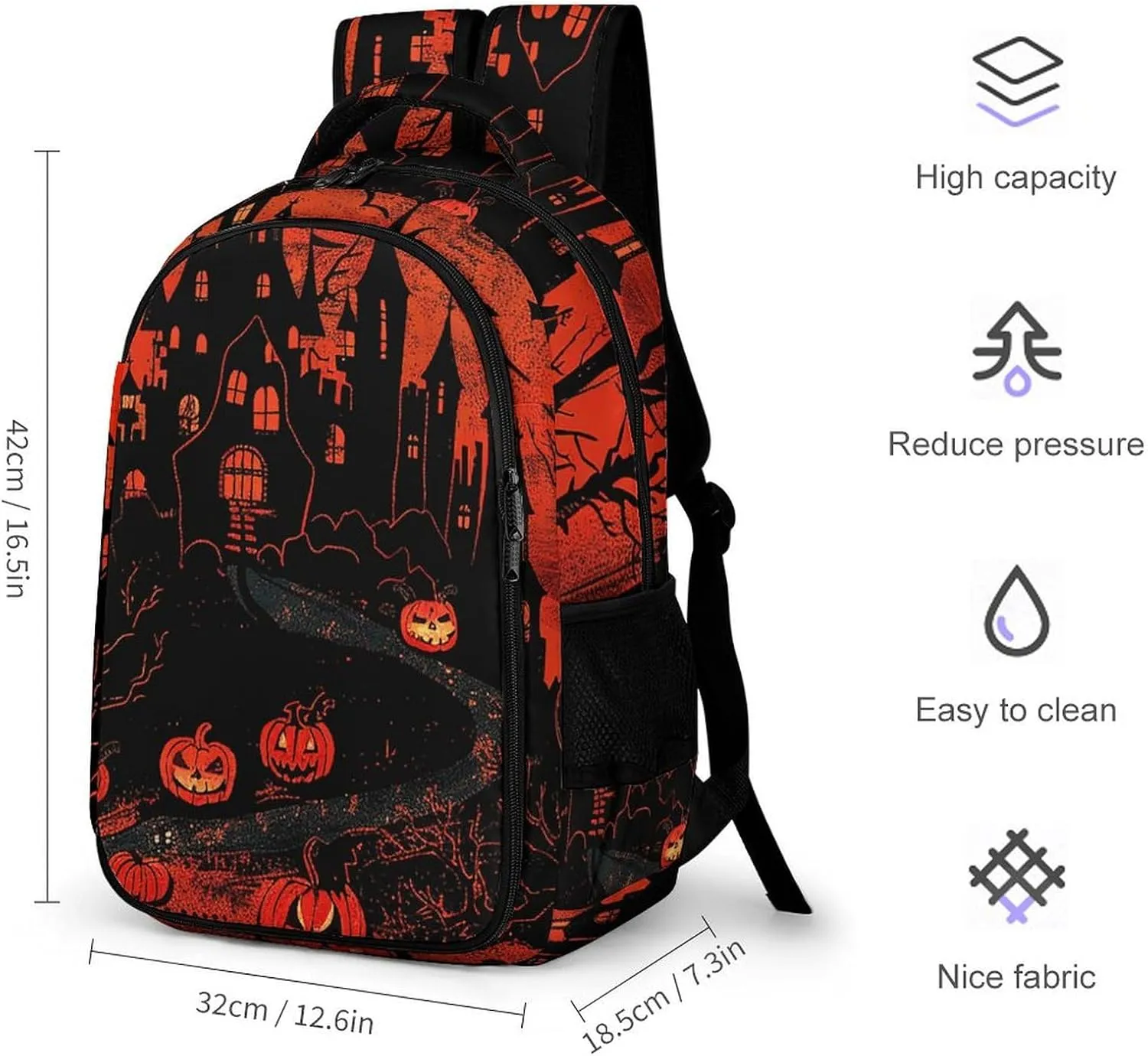 Backpack for Men Women Laptop Backpack Crimson Style Castle Casual Daypack Laptop Bag for Travel