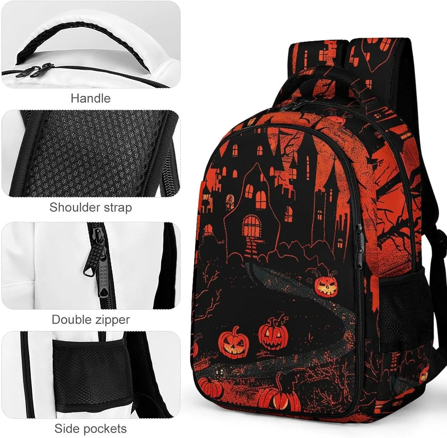 Backpack for Men Women Laptop Backpack Crimson Style Castle Casual Daypack Laptop Bag for Travel
