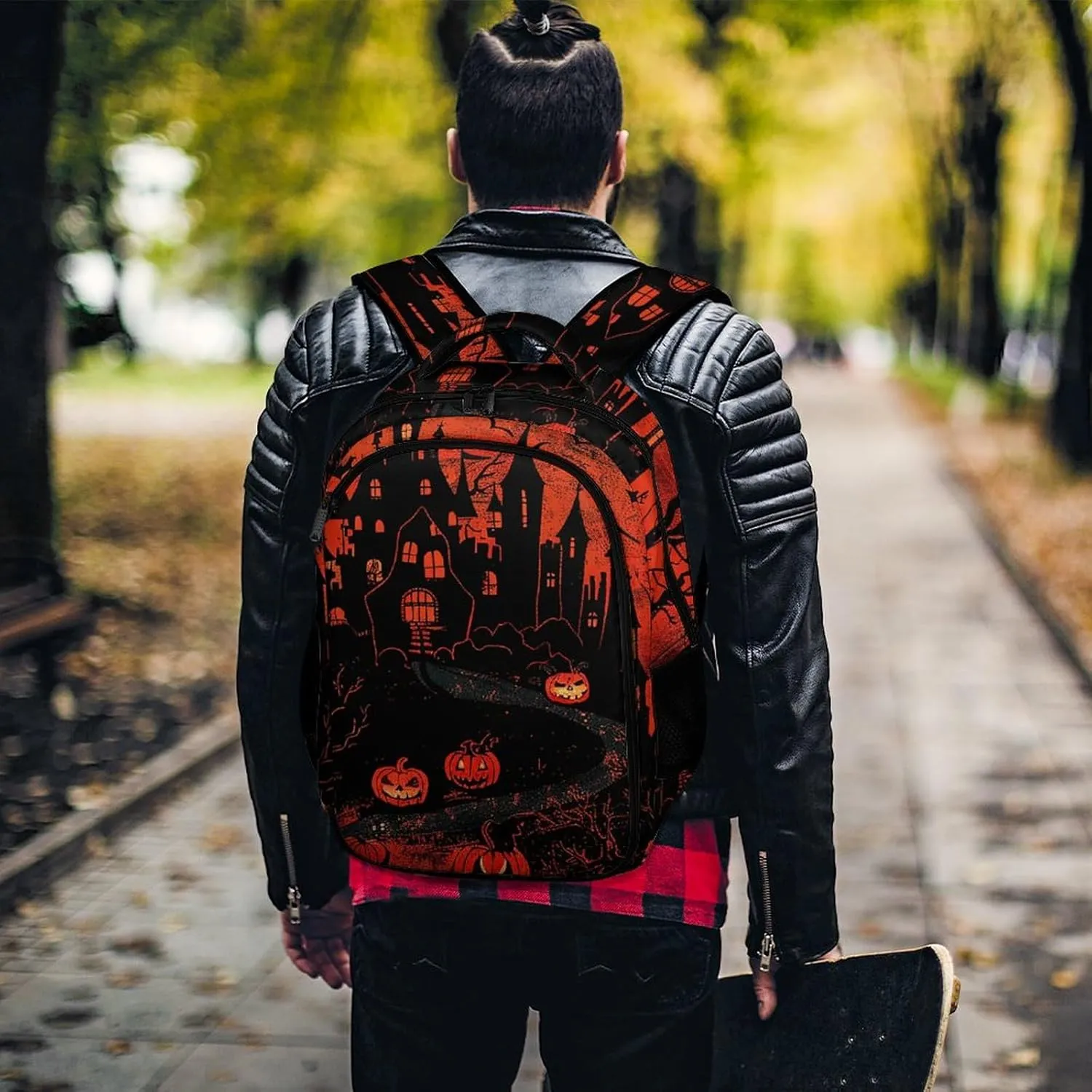 Backpack for Men Women Laptop Backpack Crimson Style Castle Casual Daypack Laptop Bag for Travel
