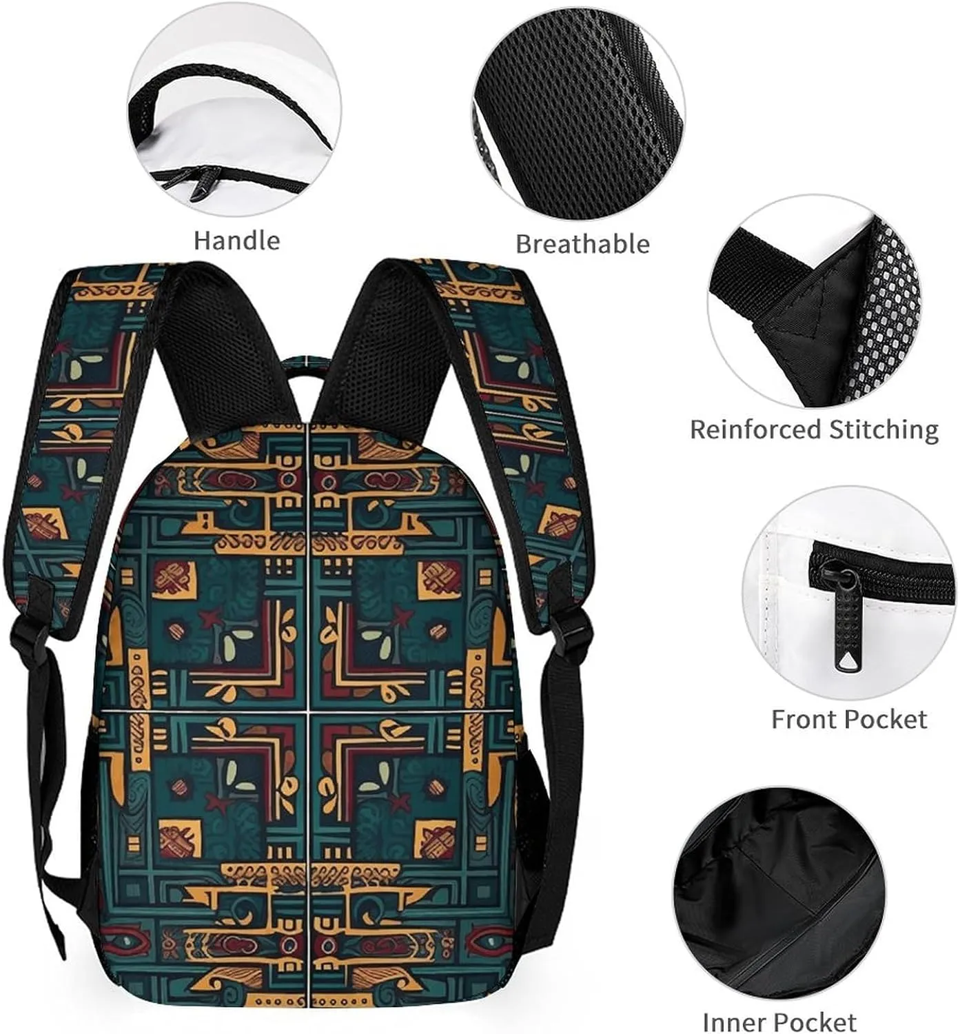 Backpack for Men Women Laptop Backpack Cyan And Red Casual Daypack Laptop Bag for Travel
