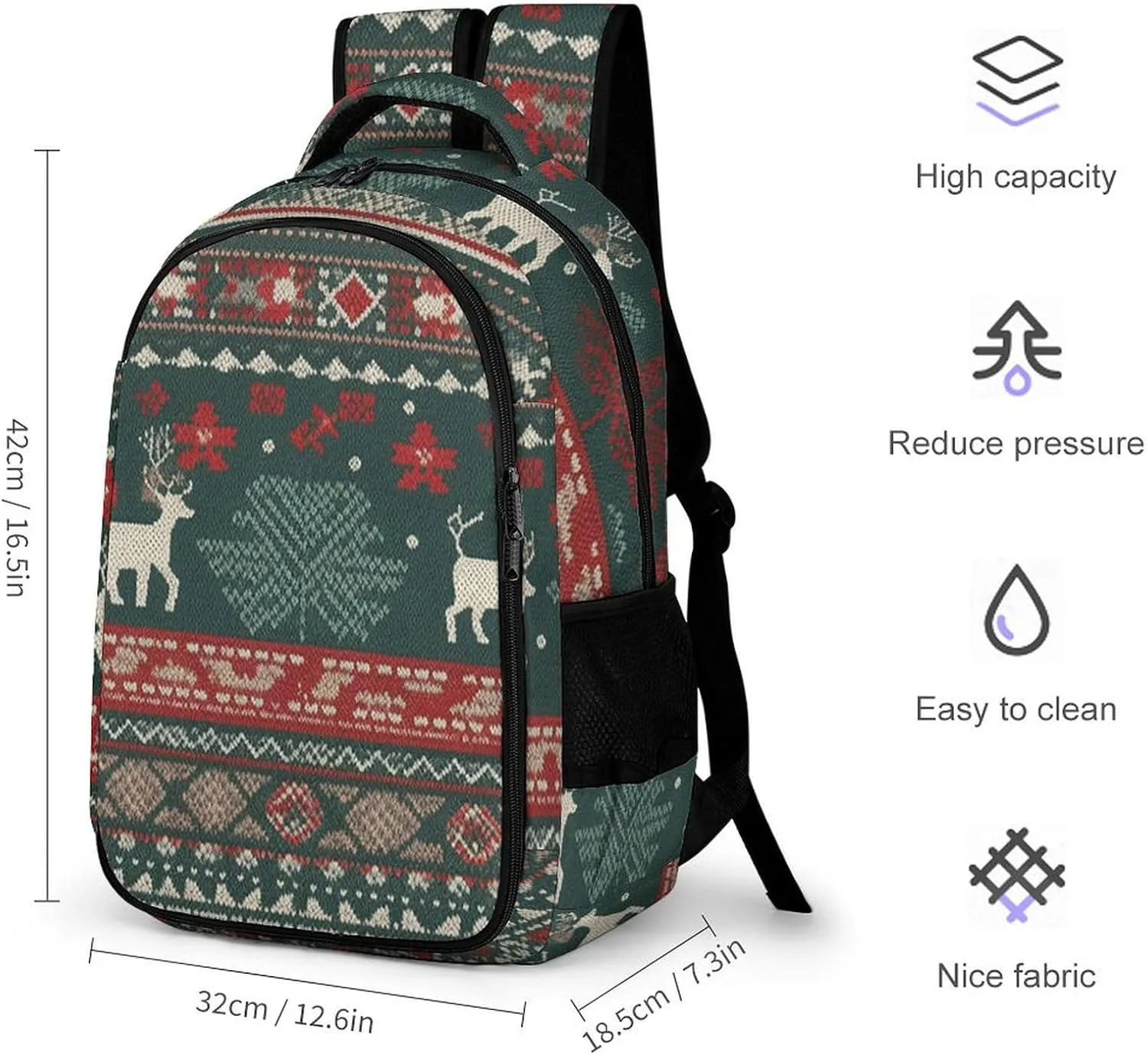 Backpack for Men Women Laptop Backpack Dark Green And Gray Casual Daypack Laptop Bag for Travel