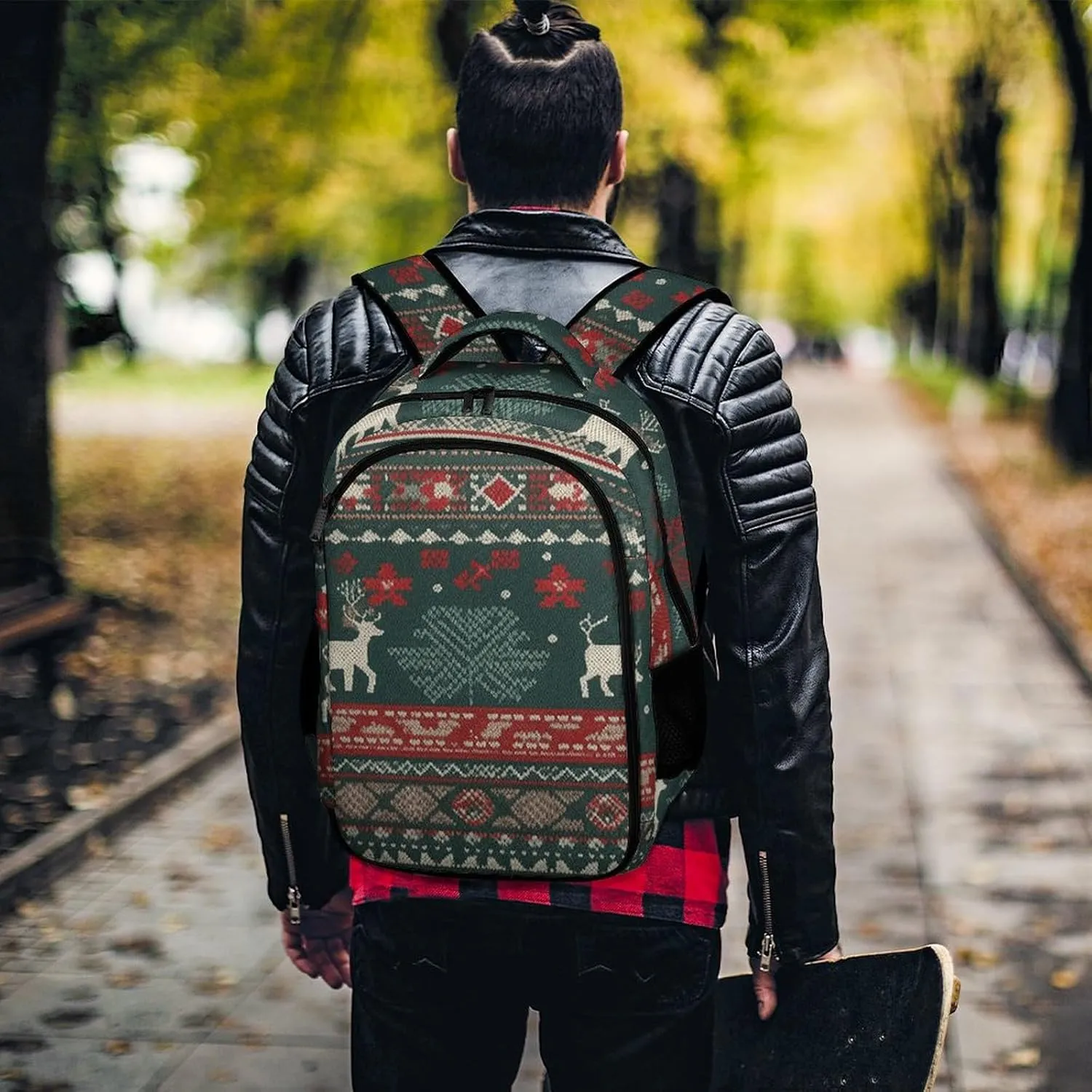 Backpack for Men Women Laptop Backpack Dark Green And Gray Casual Daypack Laptop Bag for Travel
