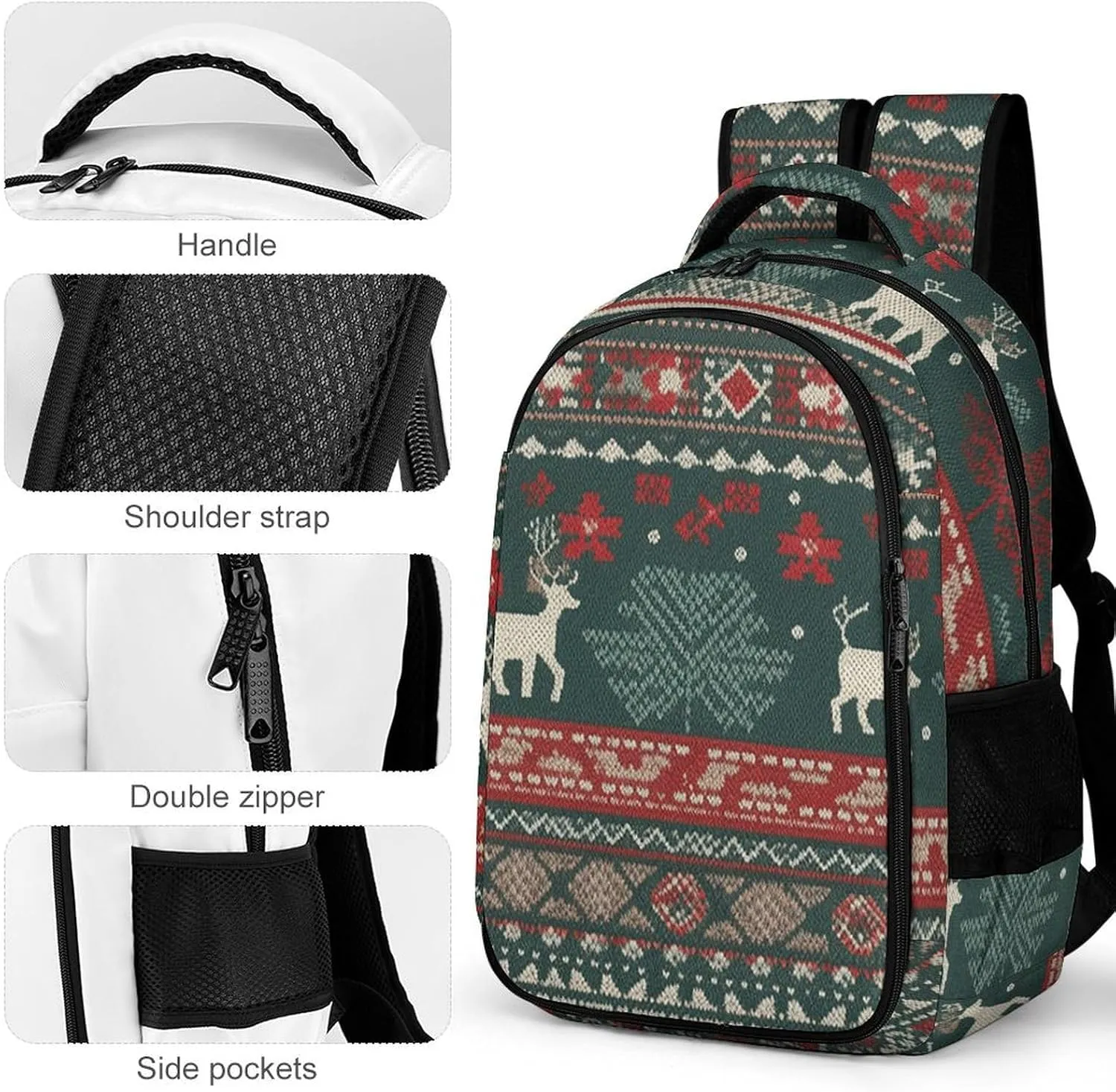 Backpack for Men Women Laptop Backpack Dark Green And Gray Casual Daypack Laptop Bag for Travel