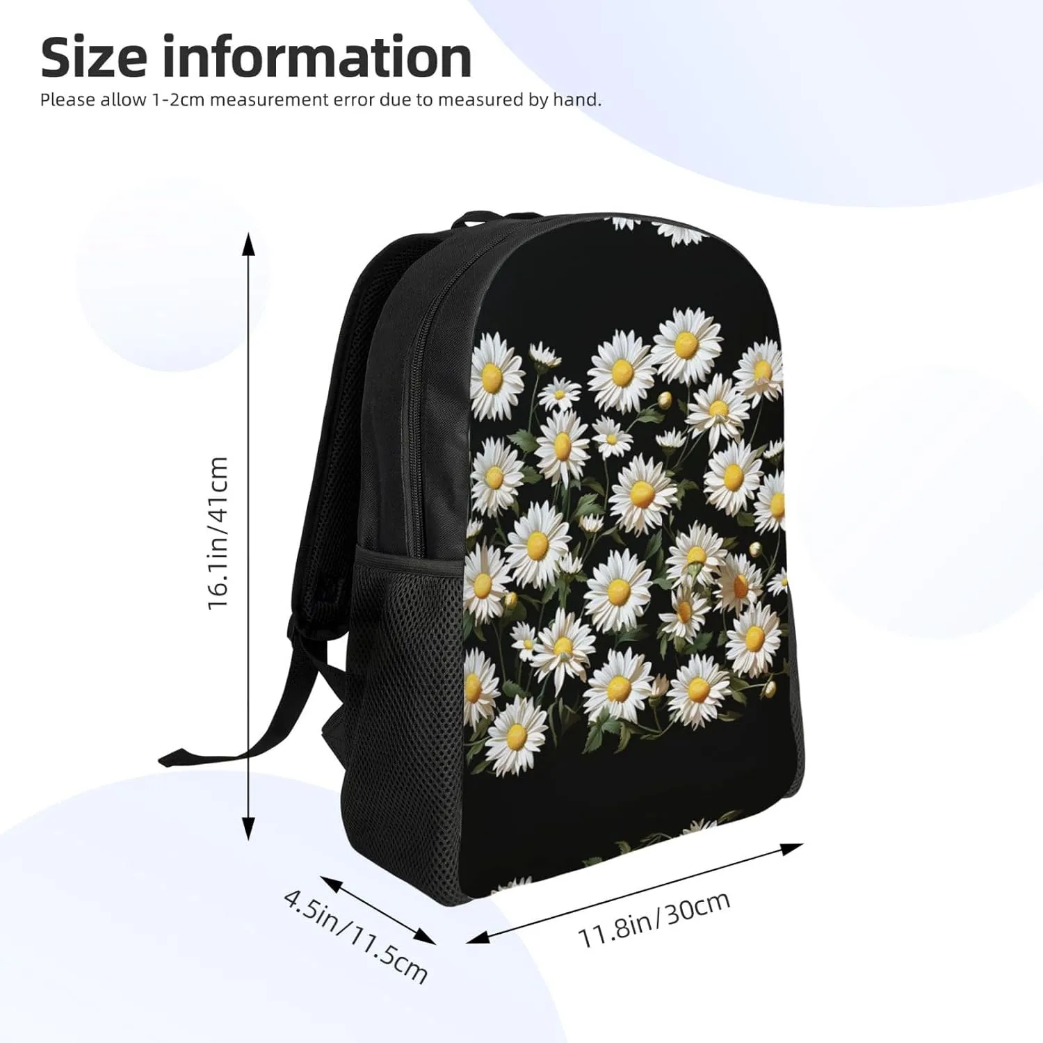 Backpack for Men Women Laptop Backpack Dolphin in the coral reef Daypack Laptop Bag for Travel, Daisy, One Size