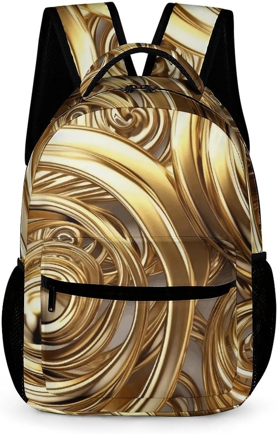 Backpack for Men Women Laptop Backpack Golden Wire Spiral Casual Daypack Laptop Bag for Travel