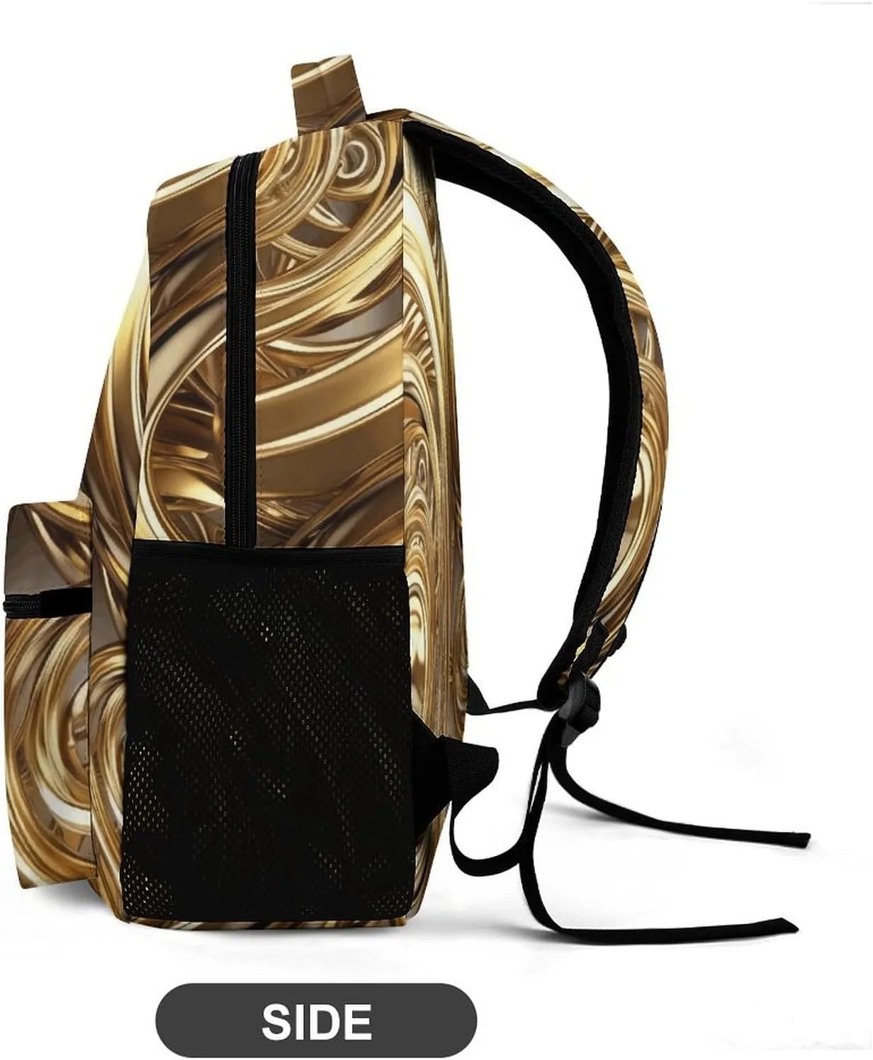 Backpack for Men Women Laptop Backpack Golden Wire Spiral Casual Daypack Laptop Bag for Travel