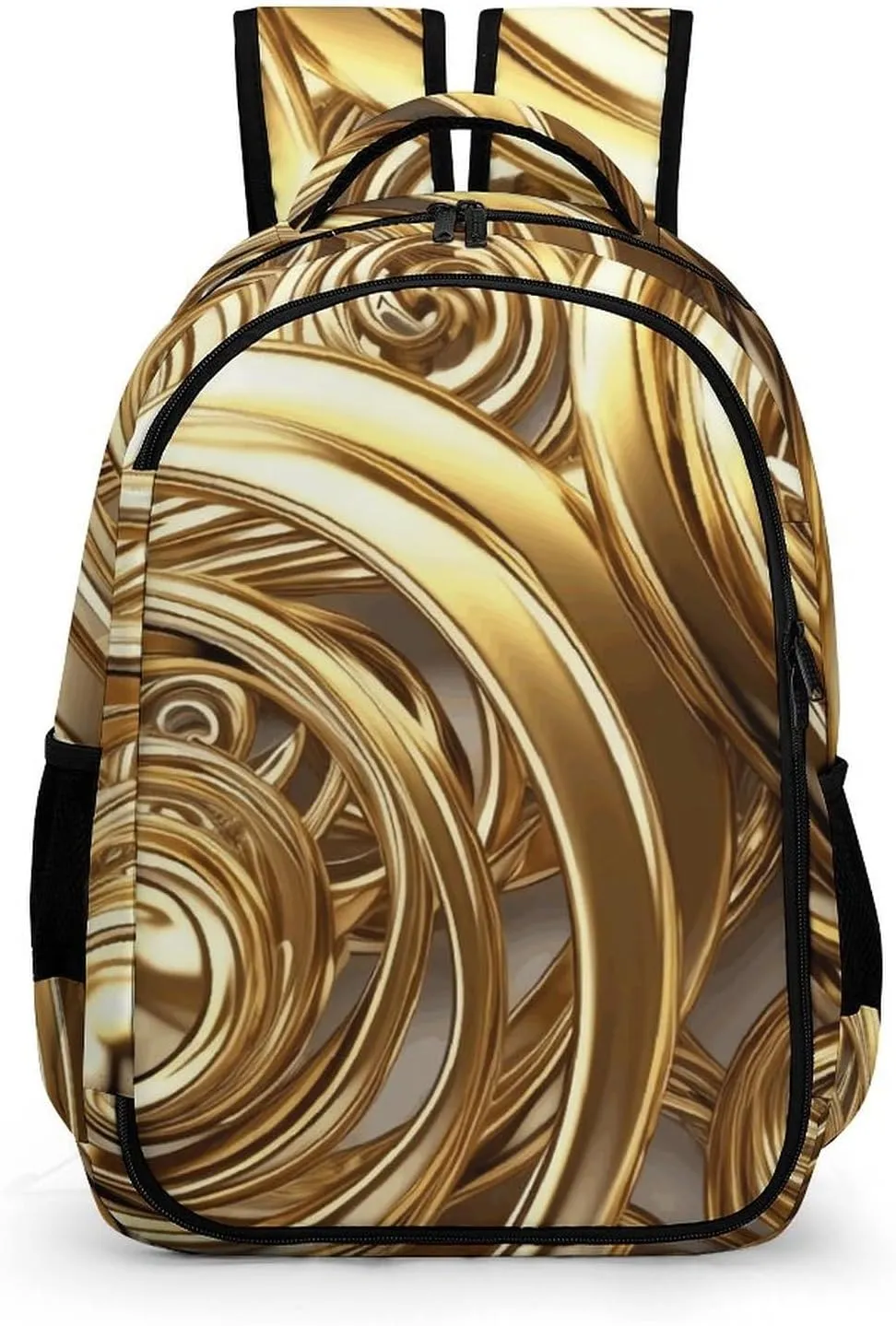 Backpack for Men Women Laptop Backpack Golden Wire Spiral Casual Daypack Laptop Bag for Travel