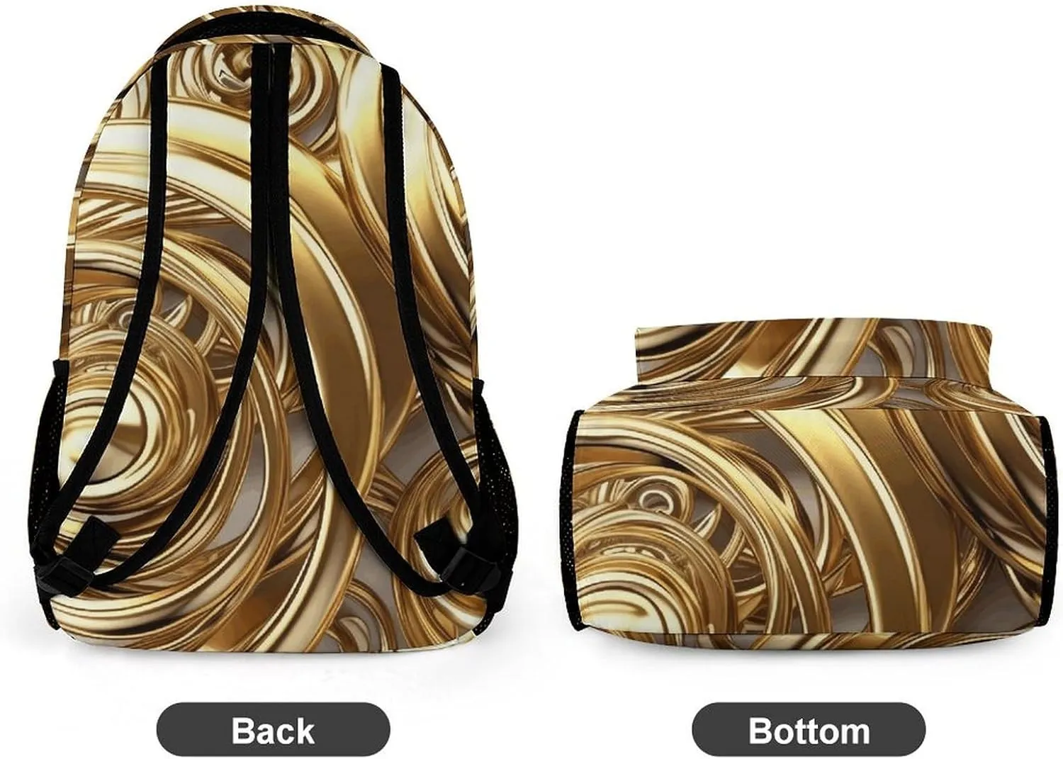 Backpack for Men Women Laptop Backpack Golden Wire Spiral Casual Daypack Laptop Bag for Travel