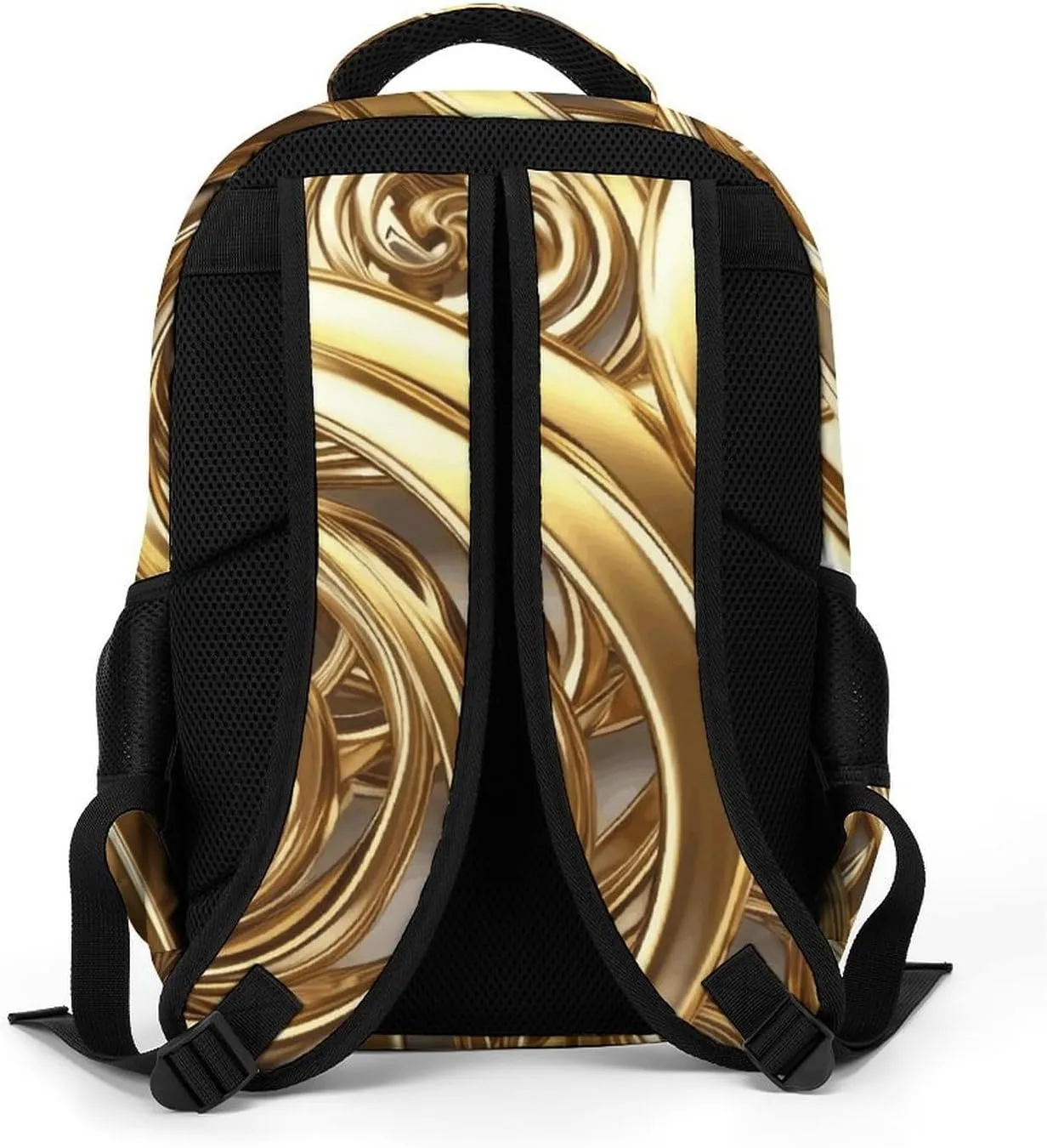 Backpack for Men Women Laptop Backpack Golden Wire Spiral Casual Daypack Laptop Bag for Travel