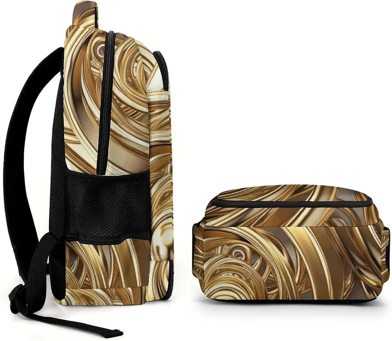 Backpack for Men Women Laptop Backpack Golden Wire Spiral Casual Daypack Laptop Bag for Travel