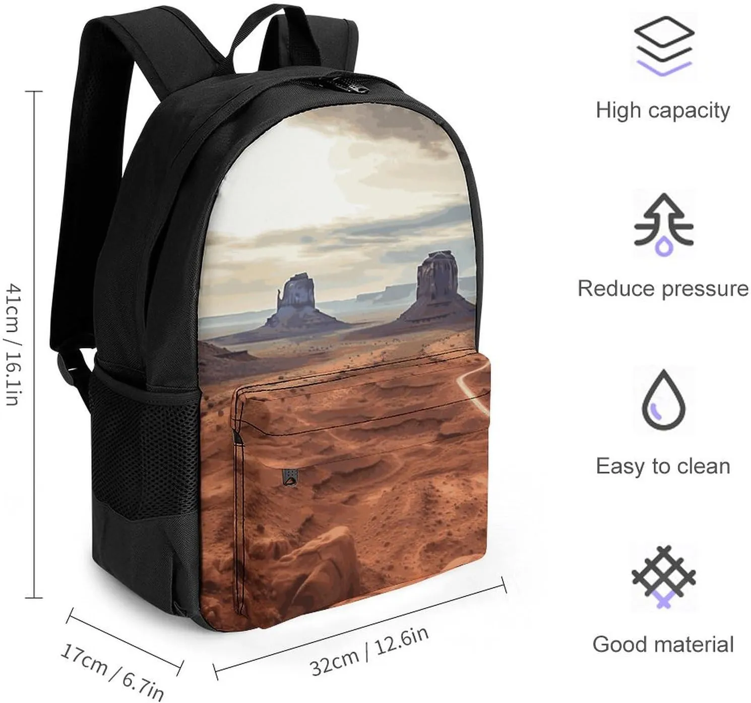 Backpack for Men Women Laptop Backpack Landscape of Monument Valley Casual Daypack Laptop Bag for Travel