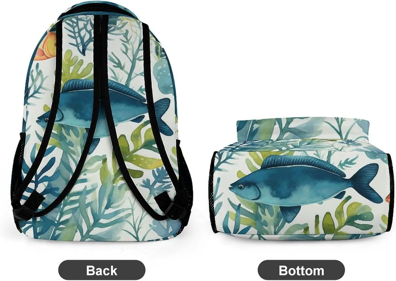 Backpack for Men Women Laptop Backpack Marine Animal Pattern Casual Daypack Laptop Bag for Travel