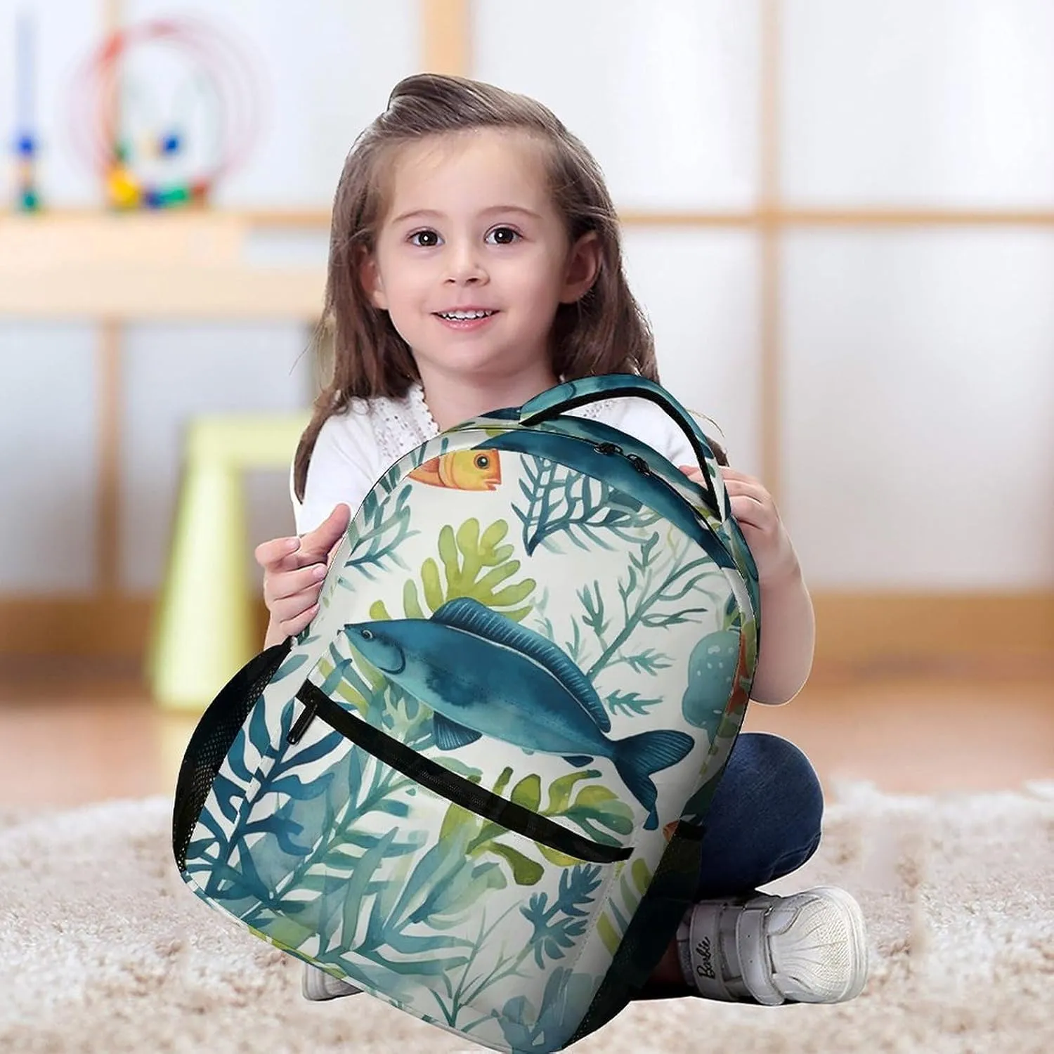 Backpack for Men Women Laptop Backpack Marine Animal Pattern Casual Daypack Laptop Bag for Travel