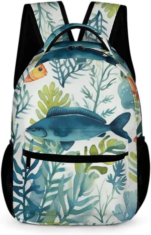 Backpack for Men Women Laptop Backpack Marine Animal Pattern Casual Daypack Laptop Bag for Travel
