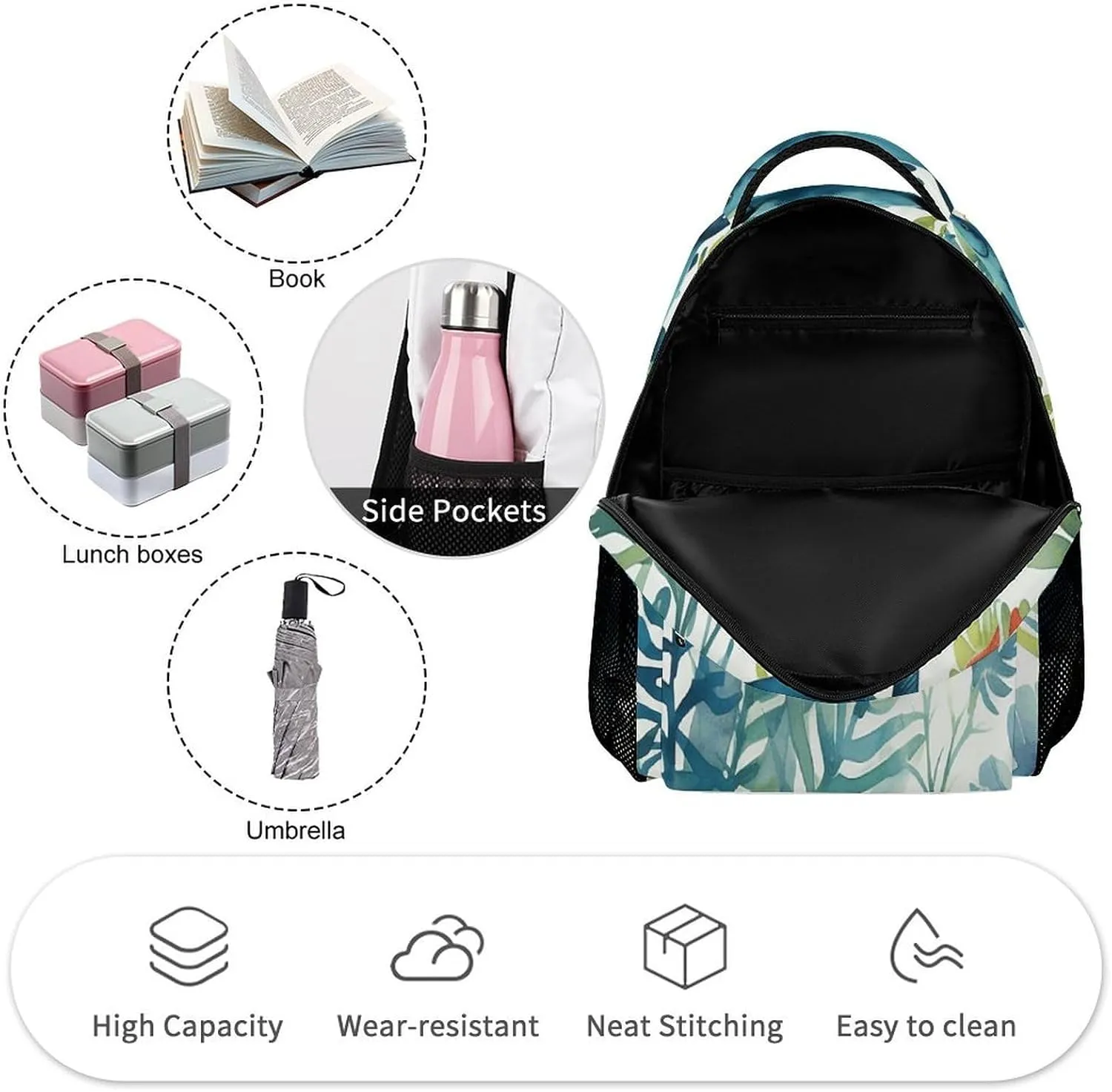 Backpack for Men Women Laptop Backpack Marine Animal Pattern Casual Daypack Laptop Bag for Travel