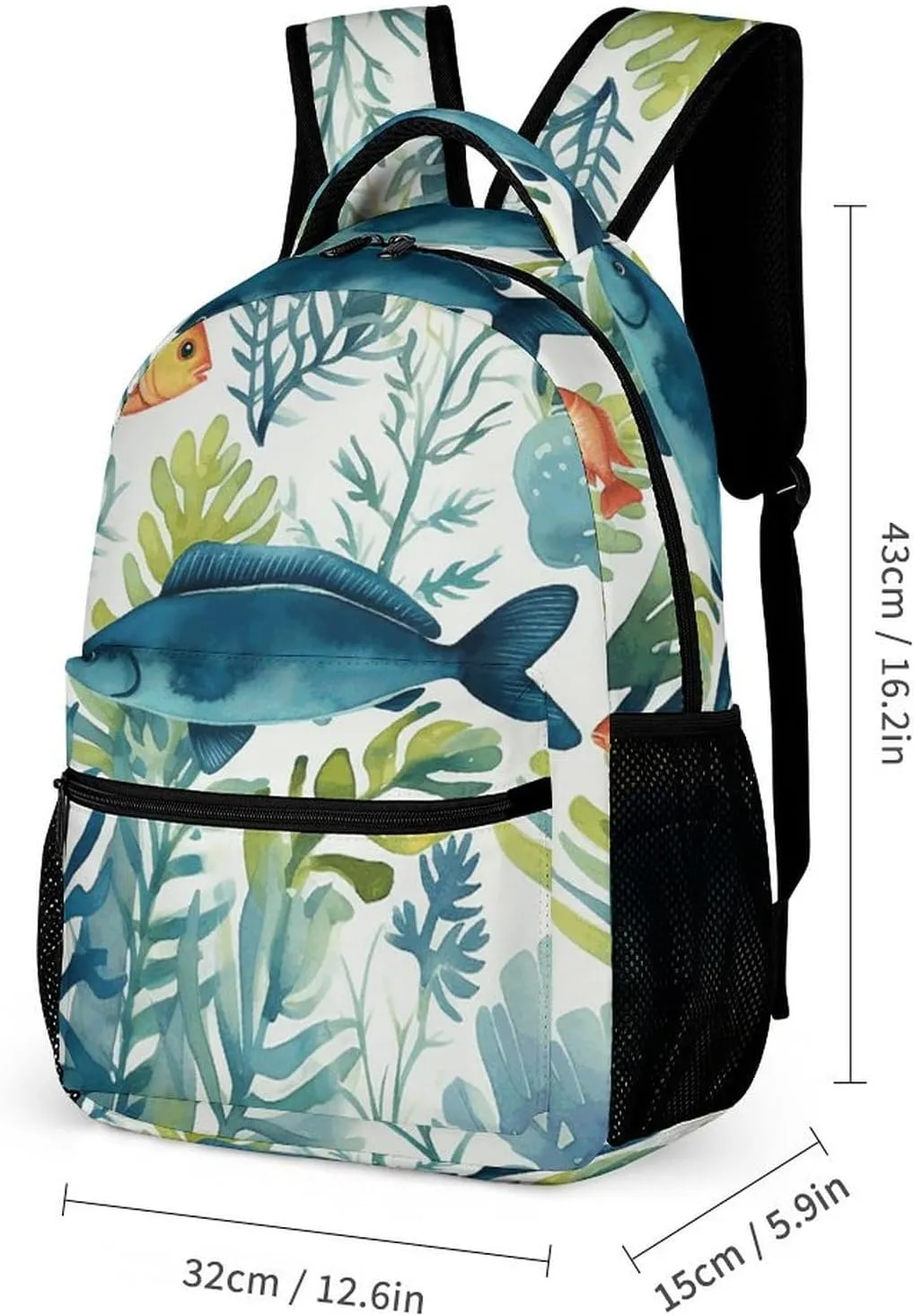 Backpack for Men Women Laptop Backpack Marine Animal Pattern Casual Daypack Laptop Bag for Travel