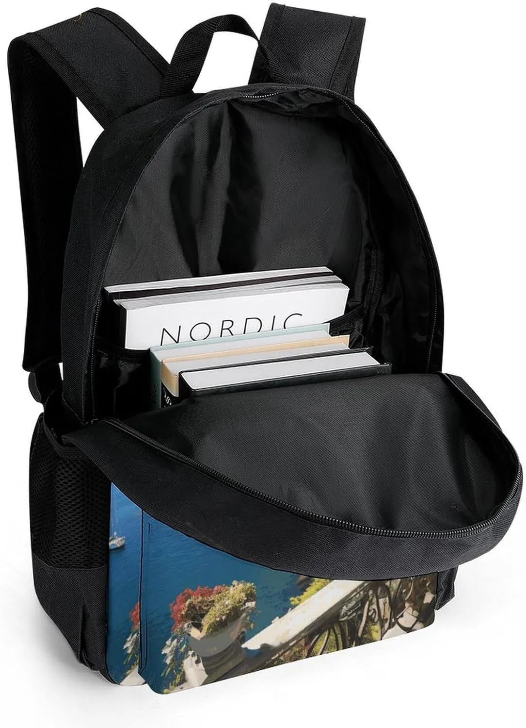Backpack for Men Women Laptop Backpack Mediterranean View Casual Daypack Laptop Bag for Travel