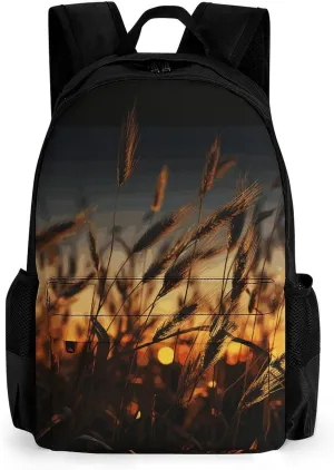 Backpack for Men Women Laptop Backpack Night Brown Wheat Casual Daypack Laptop Bag for Travel