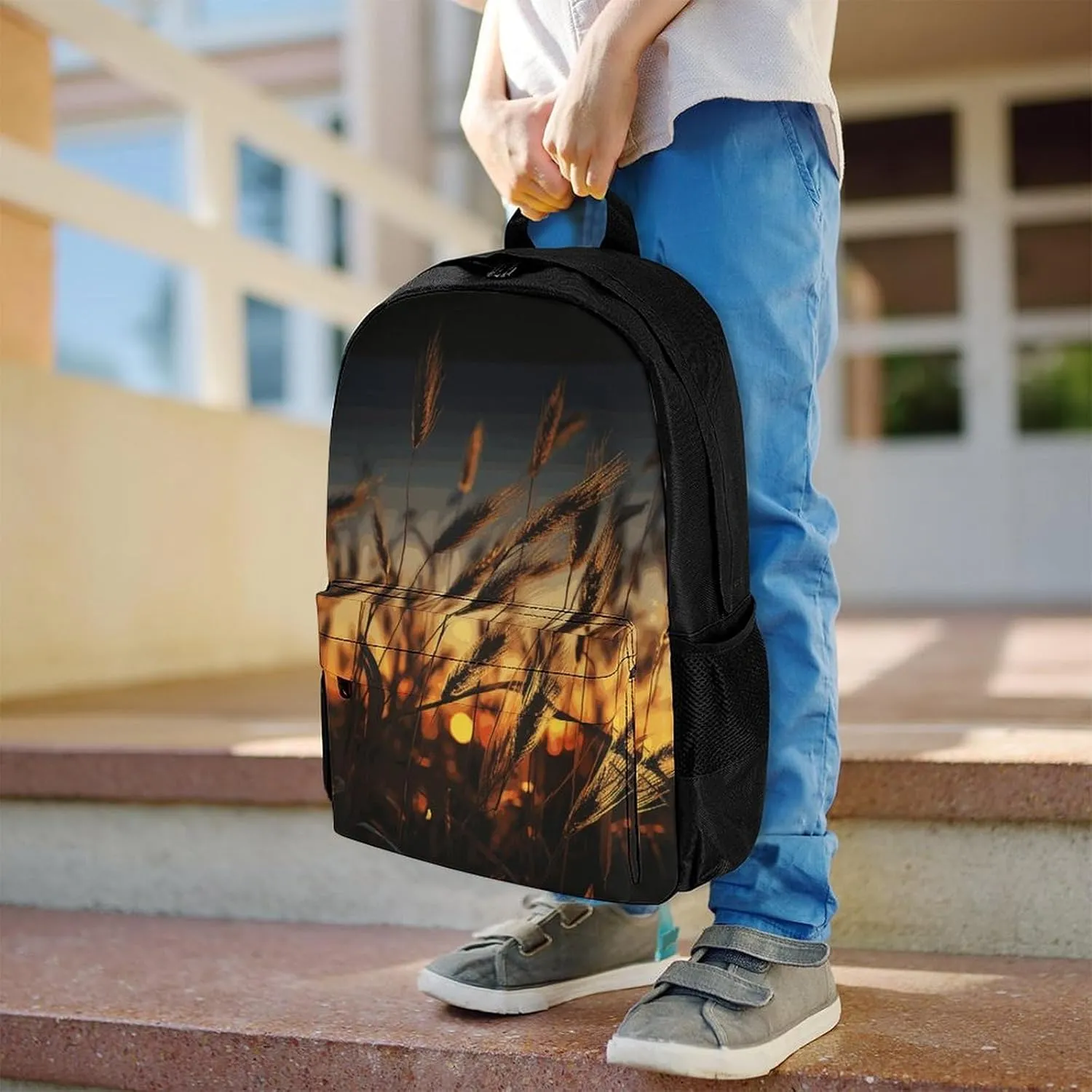 Backpack for Men Women Laptop Backpack Night Brown Wheat Casual Daypack Laptop Bag for Travel