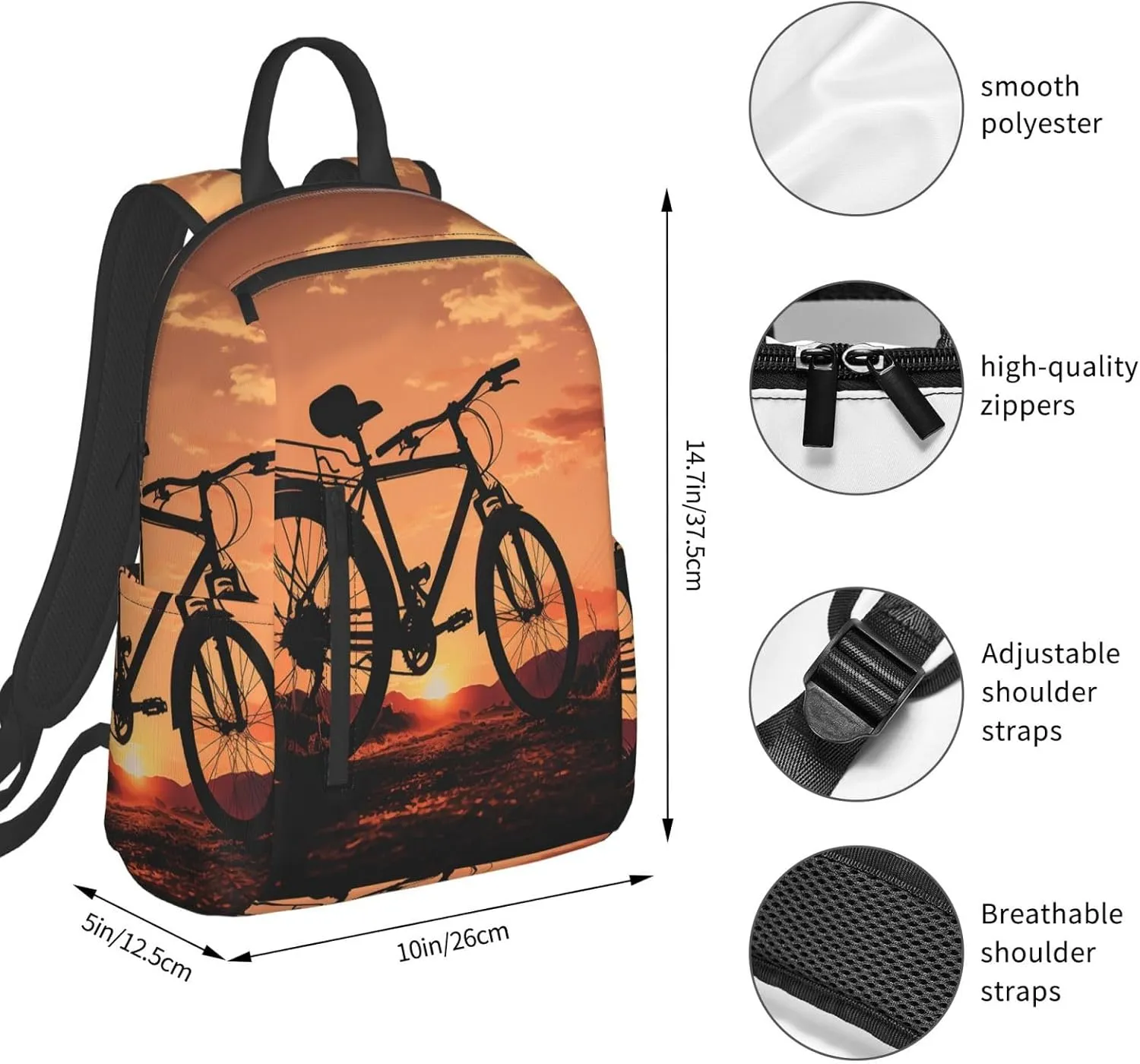 Backpack for Men Women Laptop Backpack Spiral and curve patterns Daypack Laptop Bag for Travel, Road Bicycle, One Size