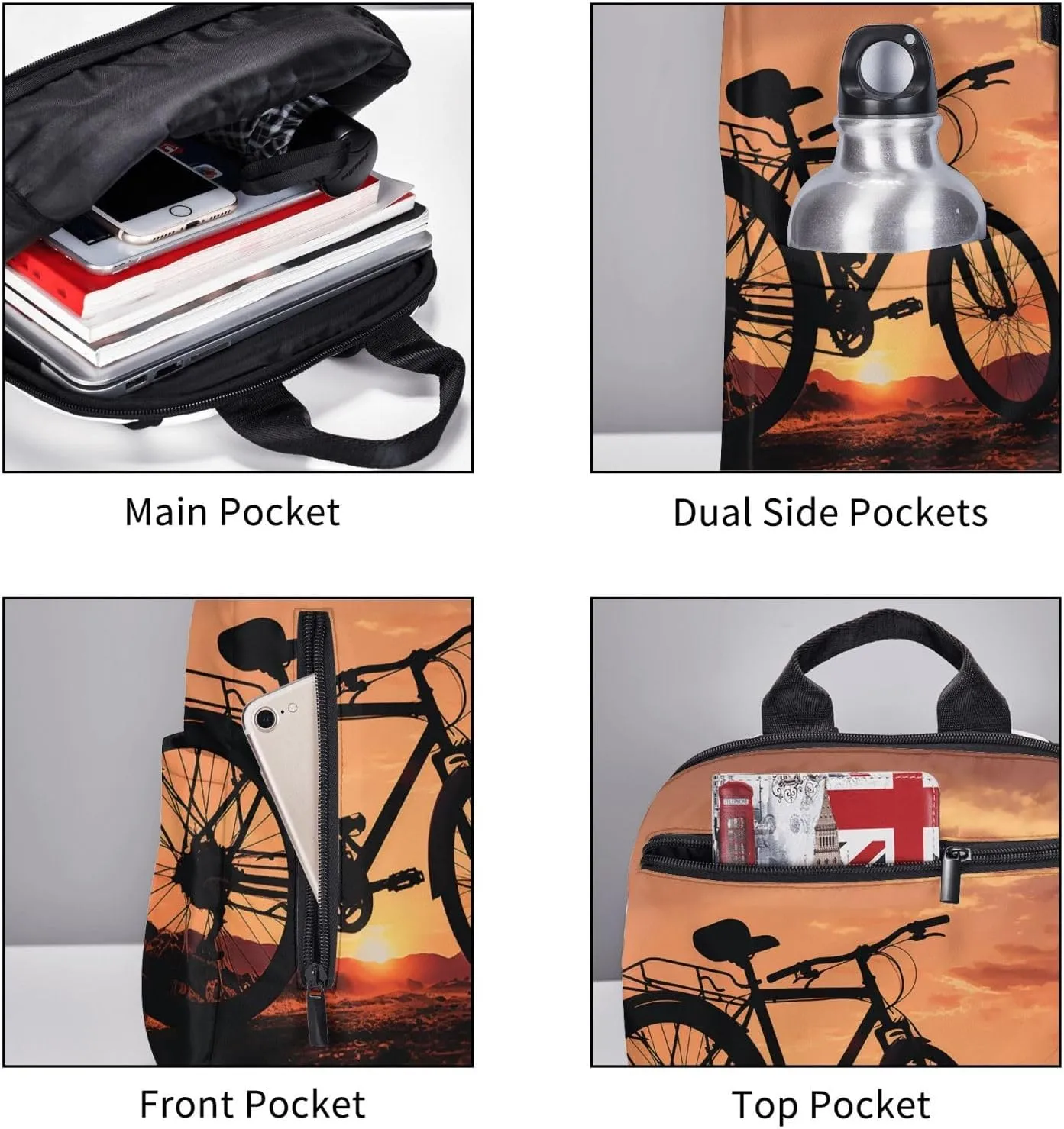 Backpack for Men Women Laptop Backpack Spiral and curve patterns Daypack Laptop Bag for Travel, Road Bicycle, One Size