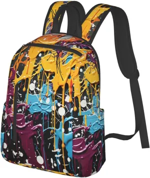Backpack for Men Women Laptop Backpack Sunset at dusk Daypack Laptop Bag for Travel, Splatter Graffiti, One Size