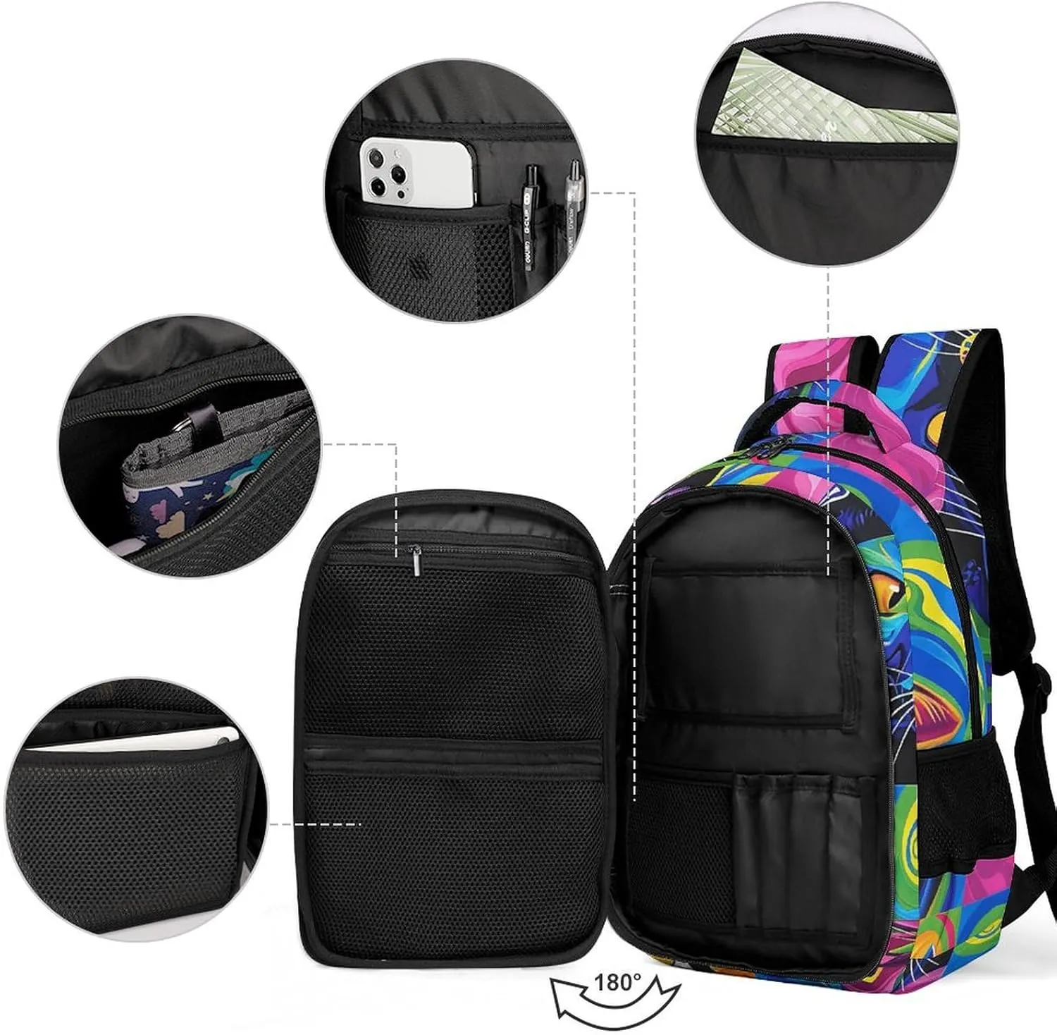 Backpack for Men Women Laptop Backpack Swirls And Spirals Casual Daypack Laptop Bag for Travel