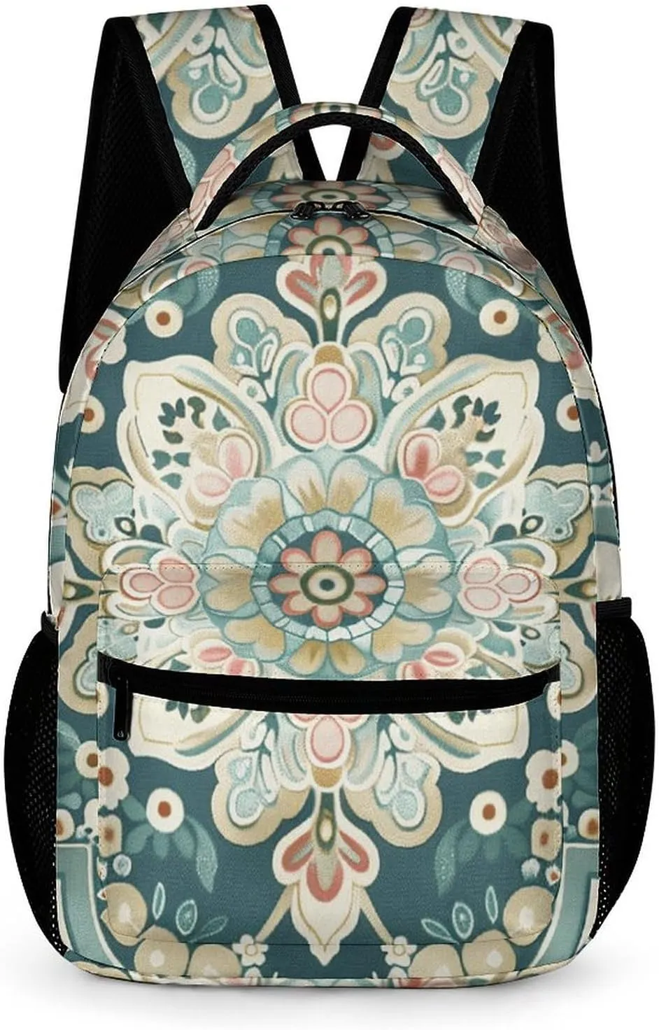Backpack for Men Women Laptop Backpack Symmetrical Floral Pattern Casual Daypack Laptop Bag for Travel