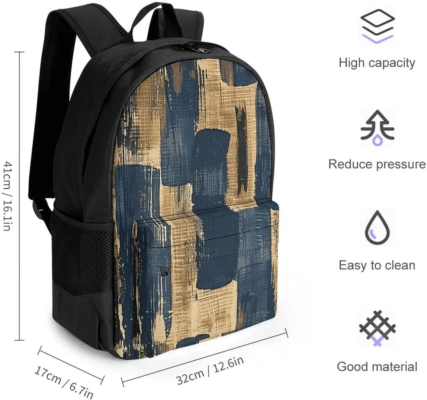 Backpack for Men Women Laptop Backpack Woodcut Style Graphics Casual Daypack Laptop Bag for Travel