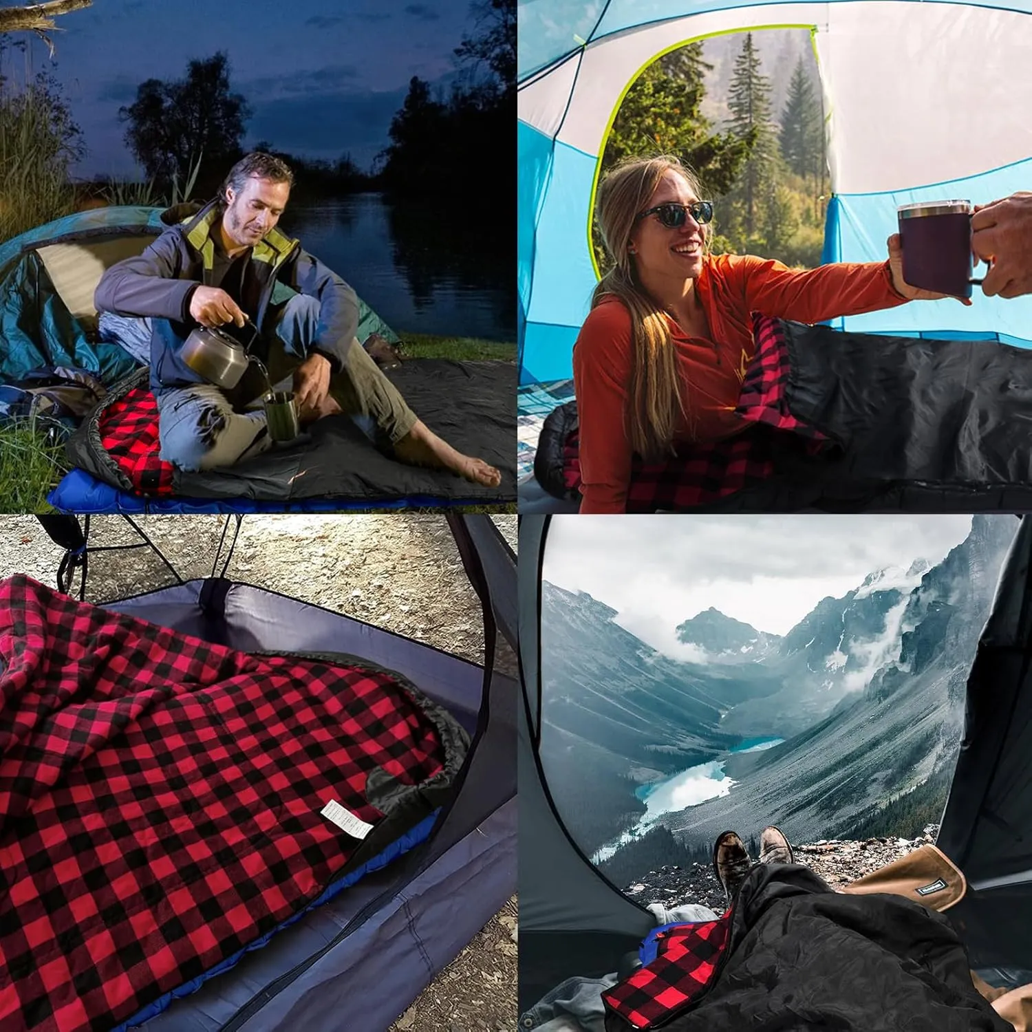 Backpacking Flannel Sleeping Bag Lightweight for Adults Hiking Ultralight Compact Sleeping Bag Portable Warm Weather Summer with Compression Sack