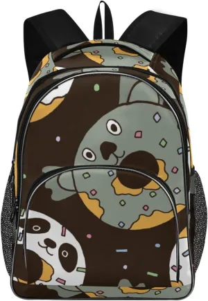 Backpacks 22L Three Layer Arc Book Bag Lightweight for Travel Camping Hiking Rucksack Daypack Kids & Adults Animal Donuts